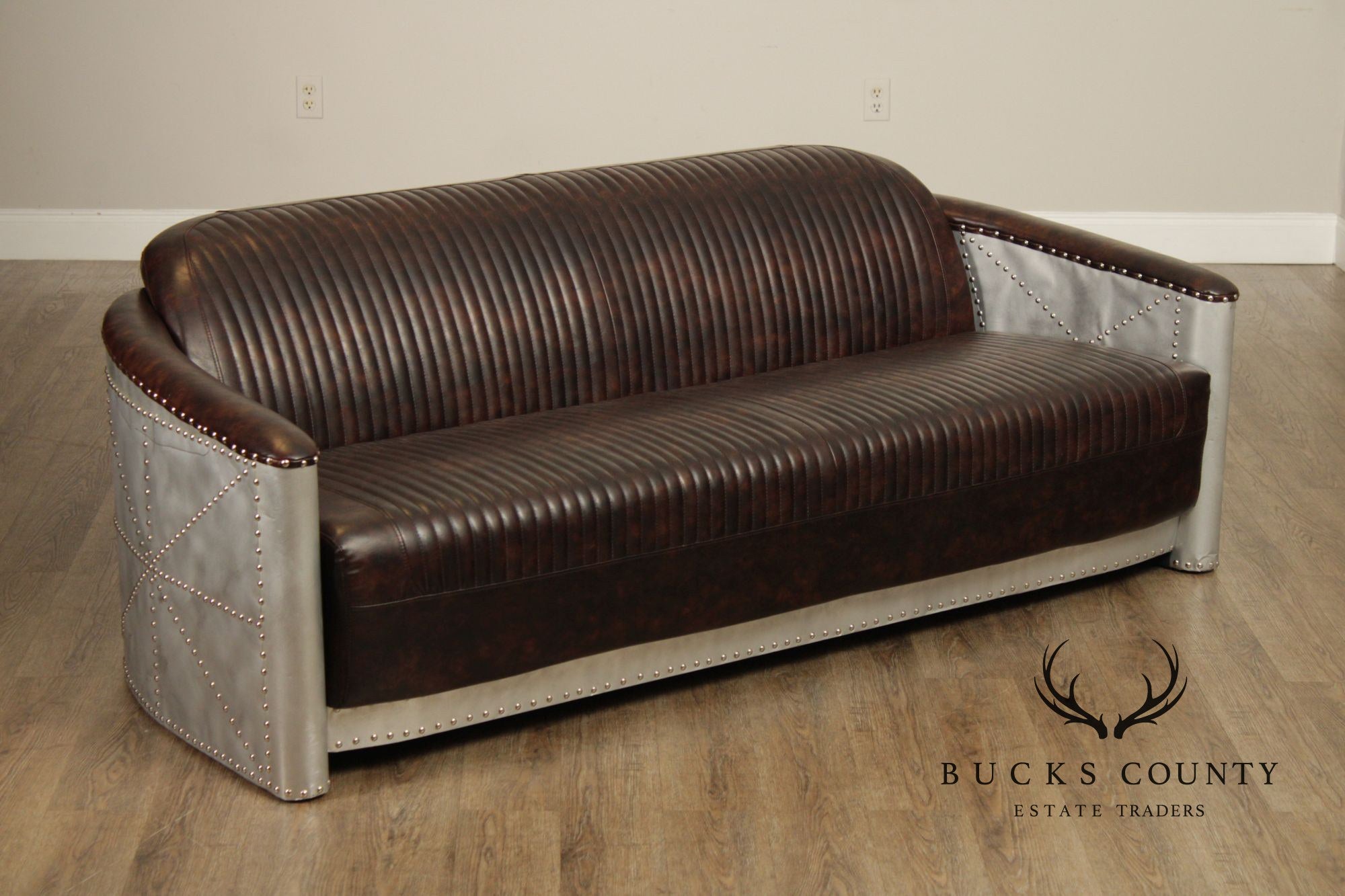 Aviator Style Leather Sofa
