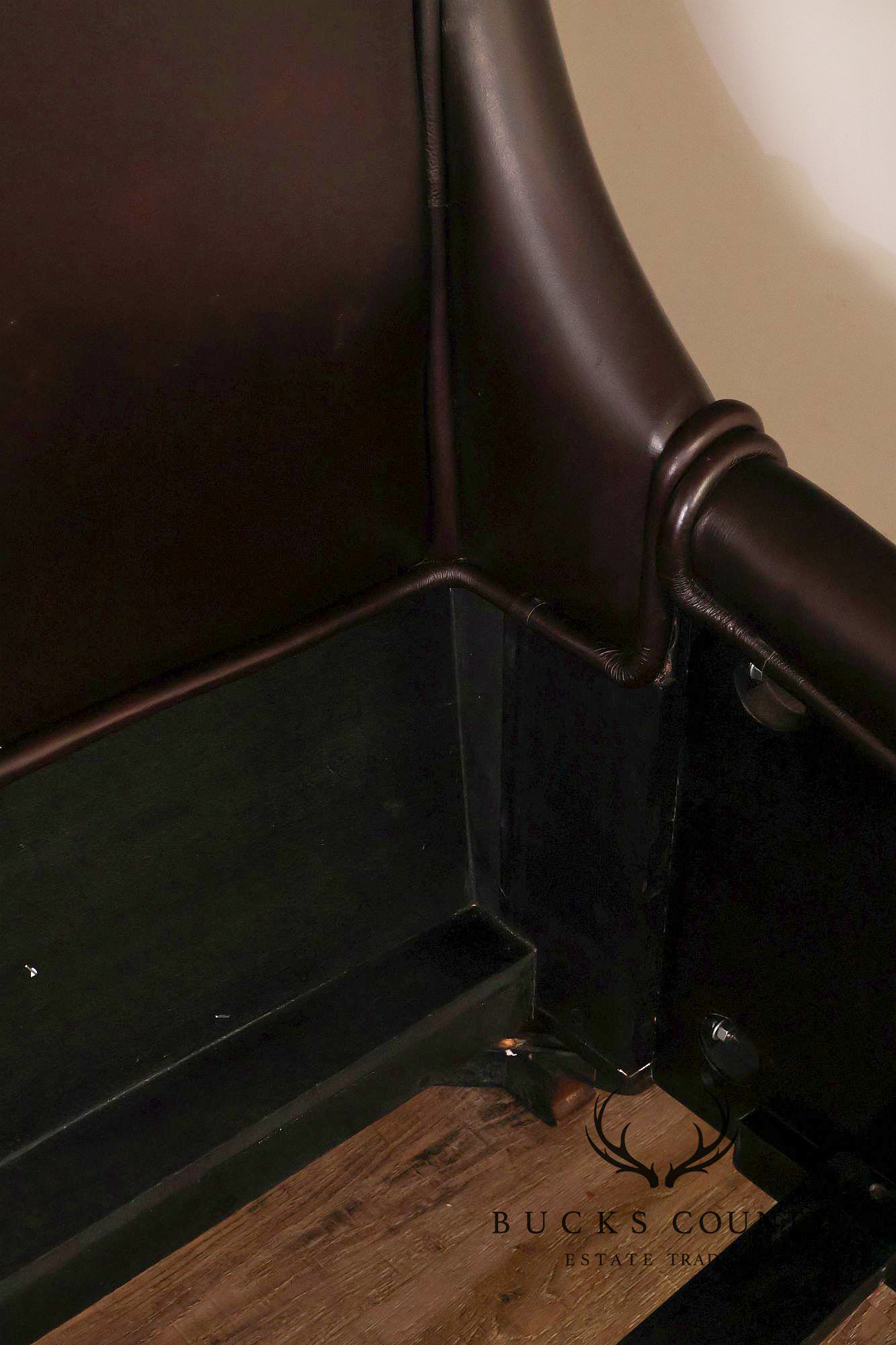 Stanley Leather King Size Sleigh Bed