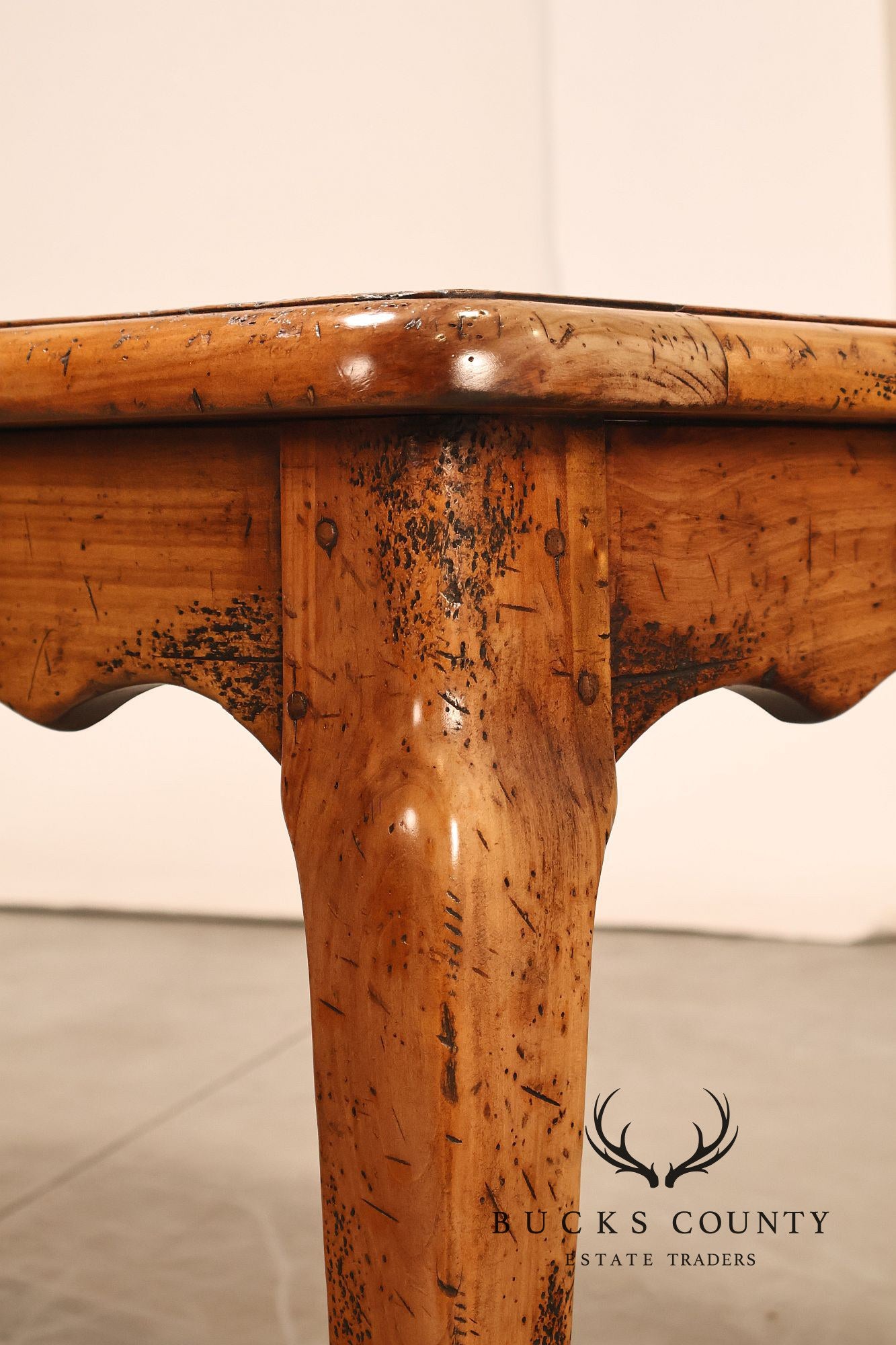 French Provincial Style Distressed Wood Extendable Dining Table