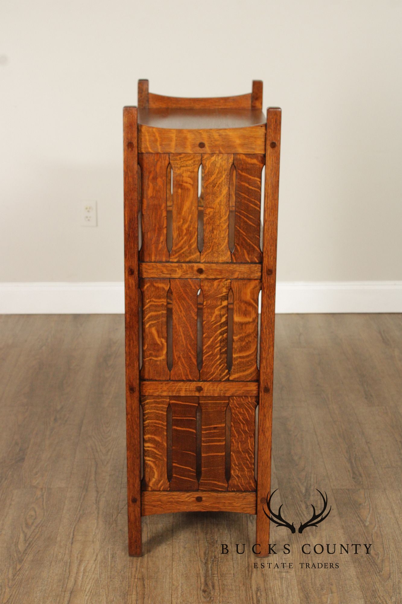 Antique Mission Oak Magazine Stand Bookcase