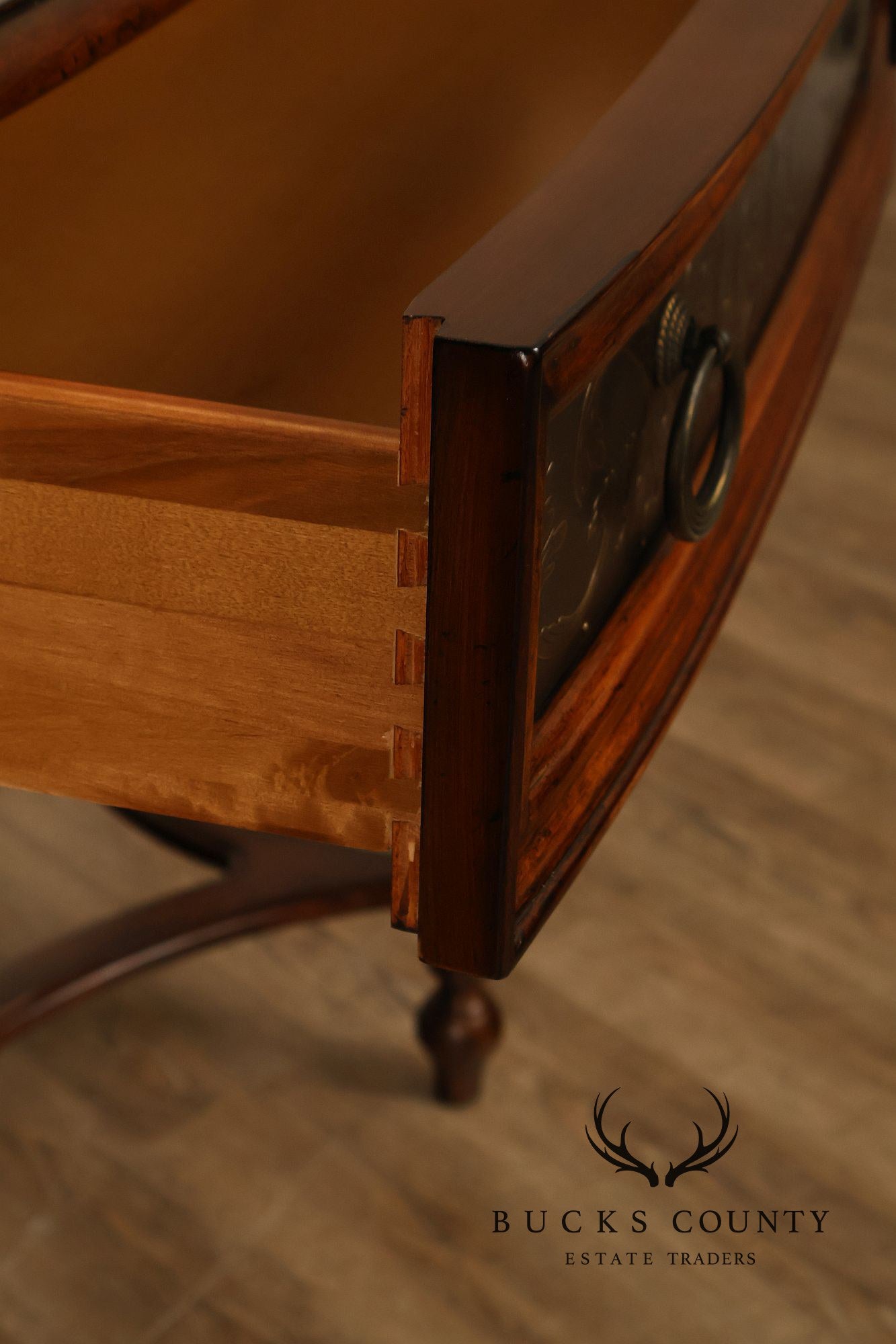 Mahogany Adams Style Carved Demilune Console Table