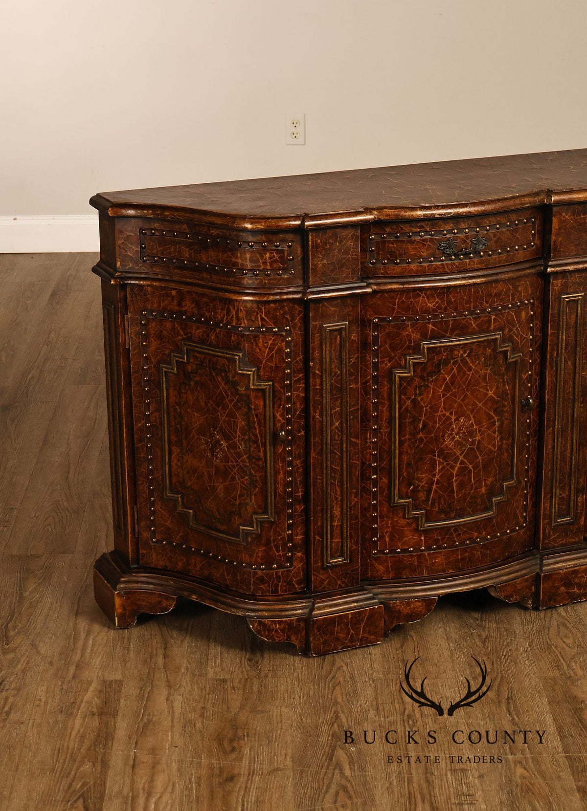 Spanish Colonial Style Faux Leather Sideboard