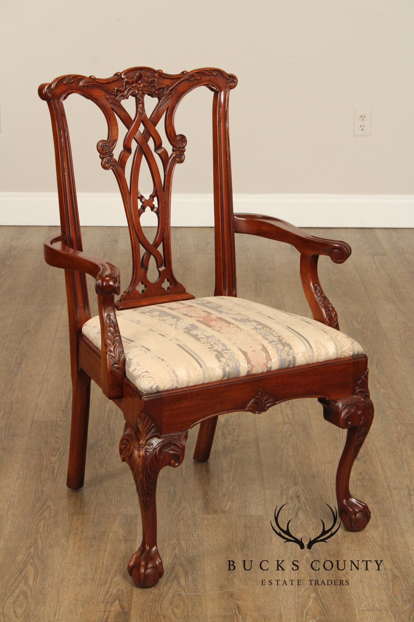 E.J. Victor Chippendale Style Set of Ten Mahogany Dining Chairs
