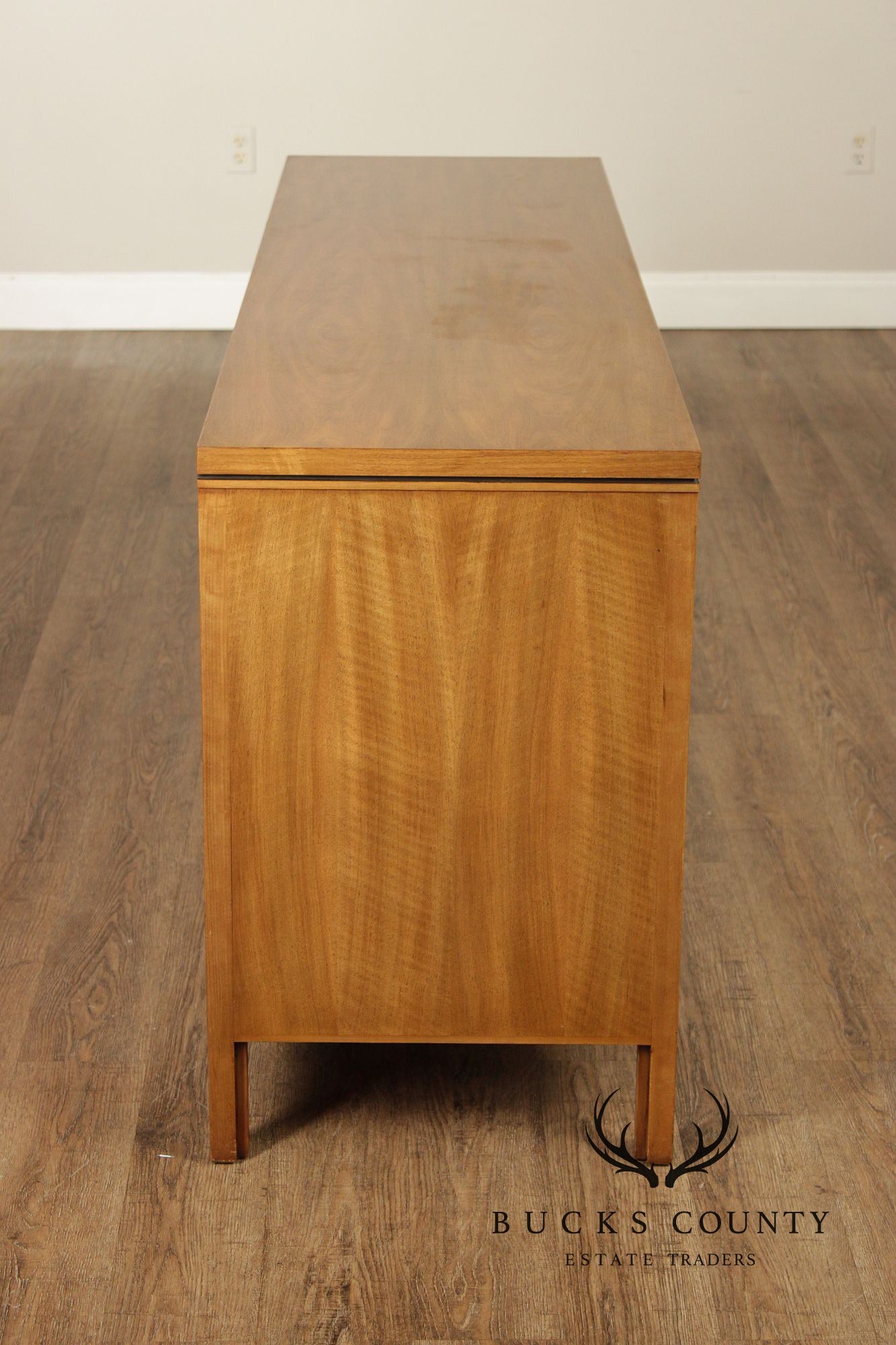 John Widdicomb Mid Century Modern Walnut 9 Drawer Triple Dresser