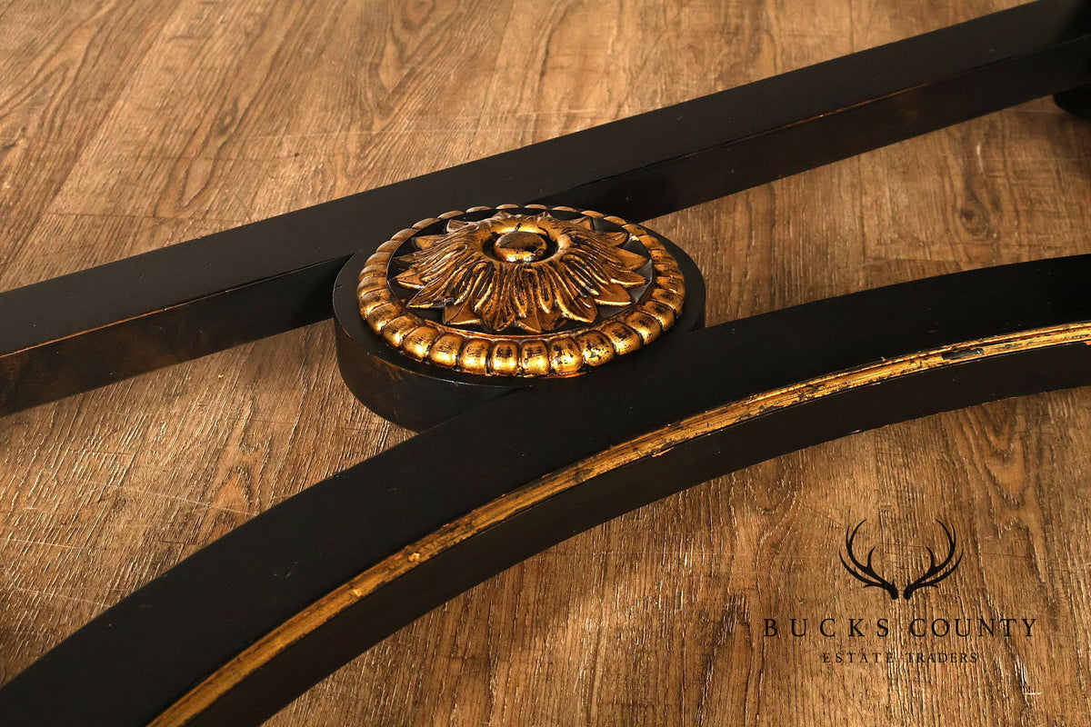 Century Furniture Ebonized And Gilt Executive Writing Desk With Leather Top