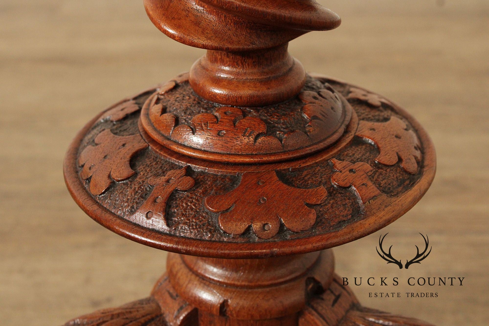 Antique Victorian Carved Walnut Tea or Wine Table