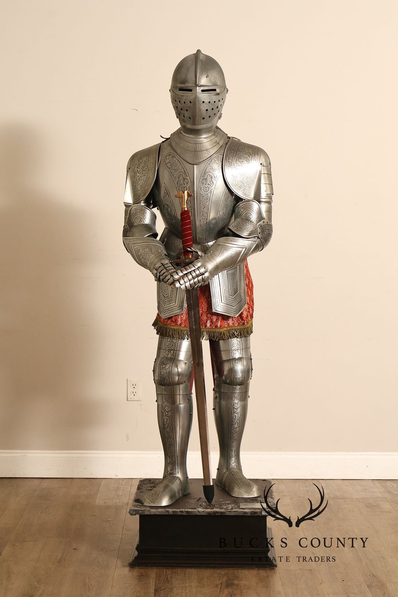 Marto Toledo Spanish Engraved Full Suit of Armor with Sword