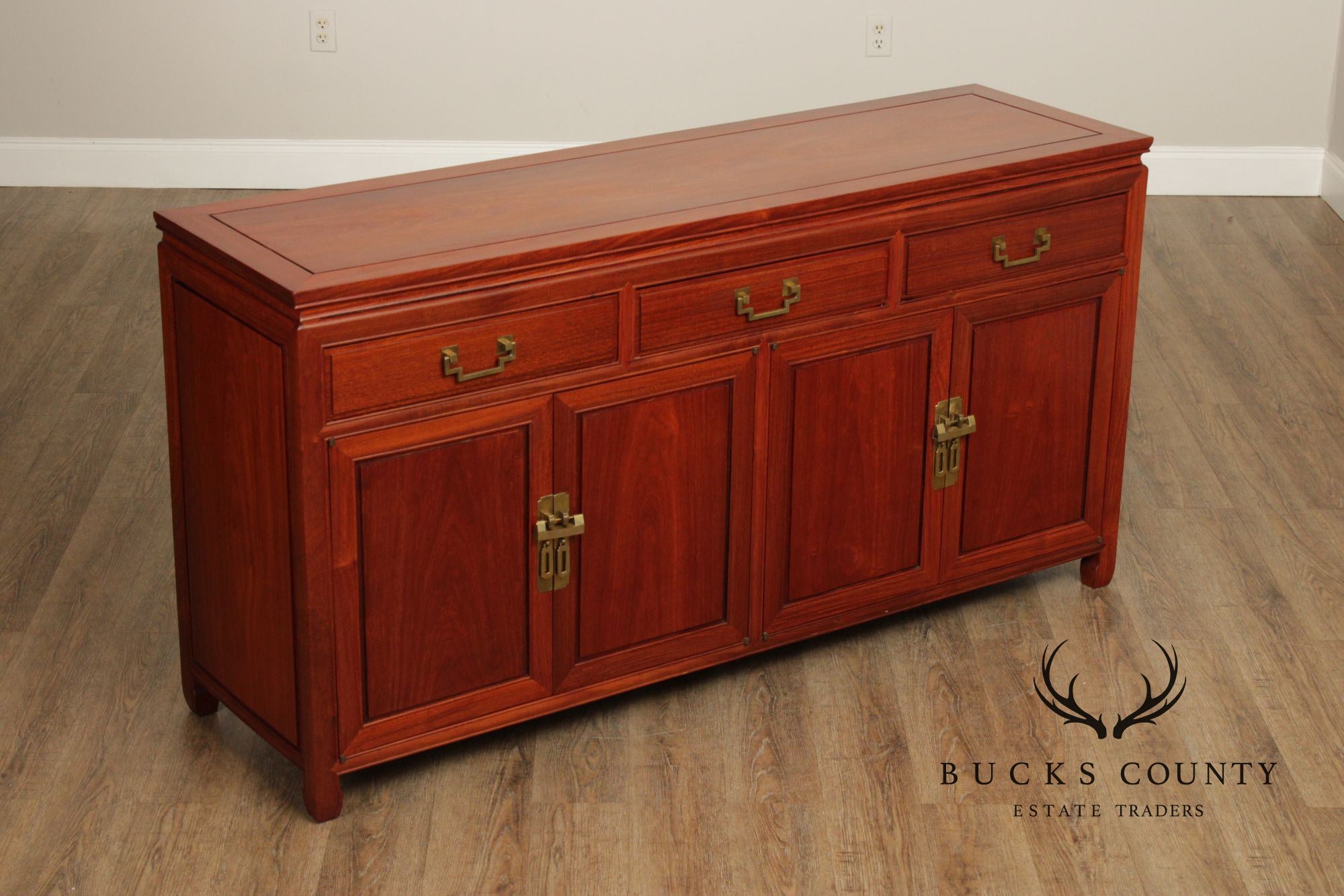 George Zee Chinoiserie Teak Sideboard