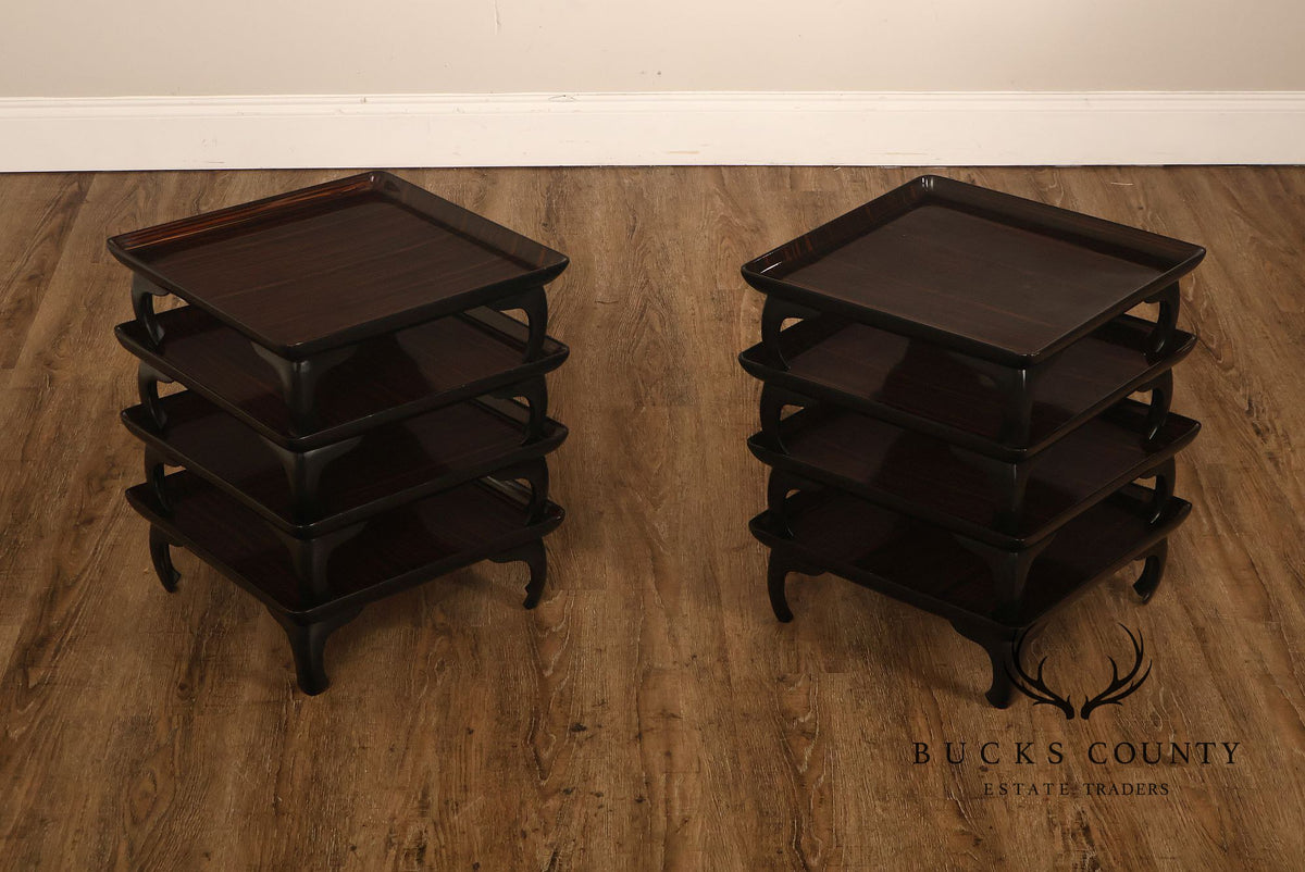 Ming Style Tiered Macassar Ebony Stacking Side Tables