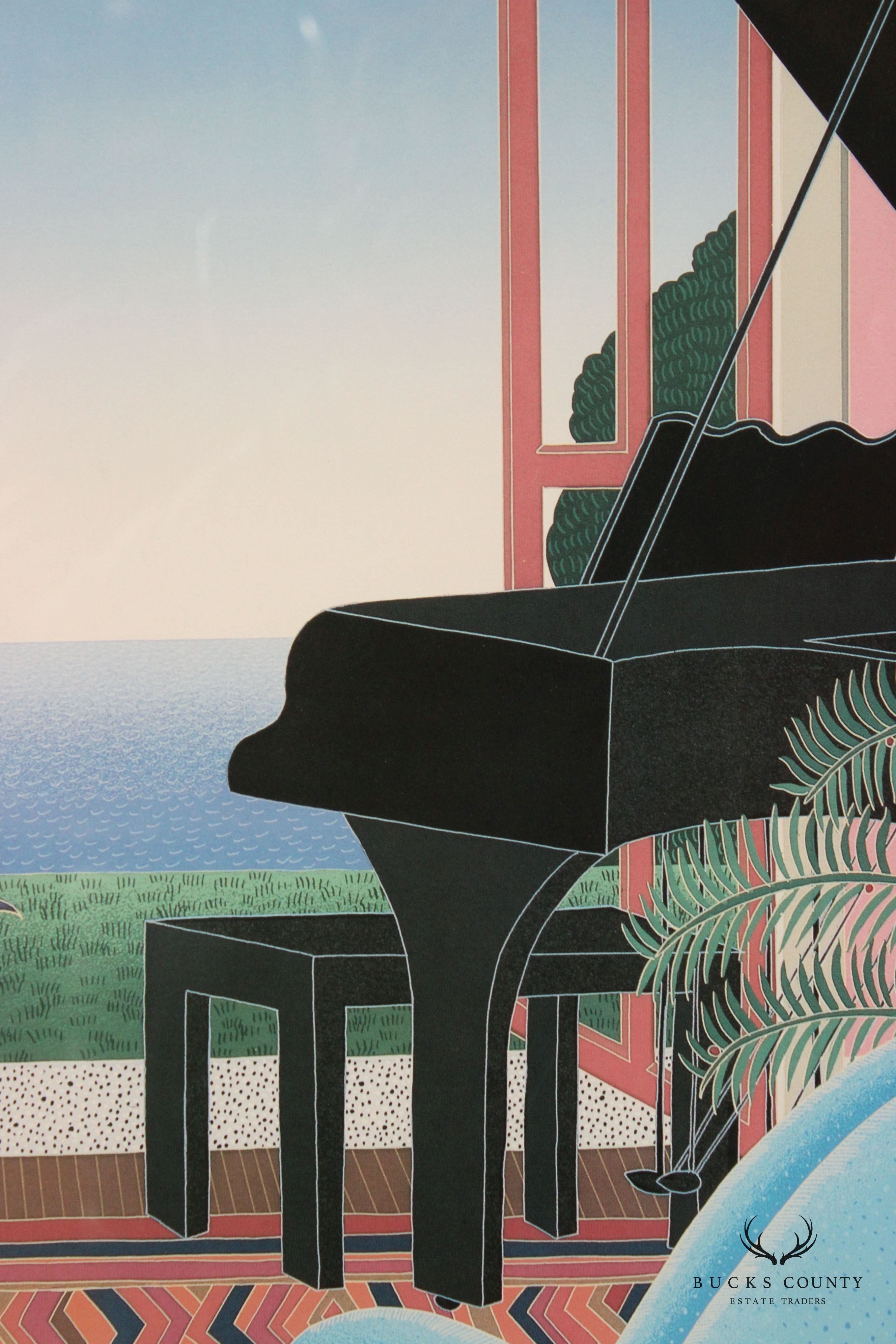 Thomas McKnight 1986 'Coconut Grove' Print, Custom Framed