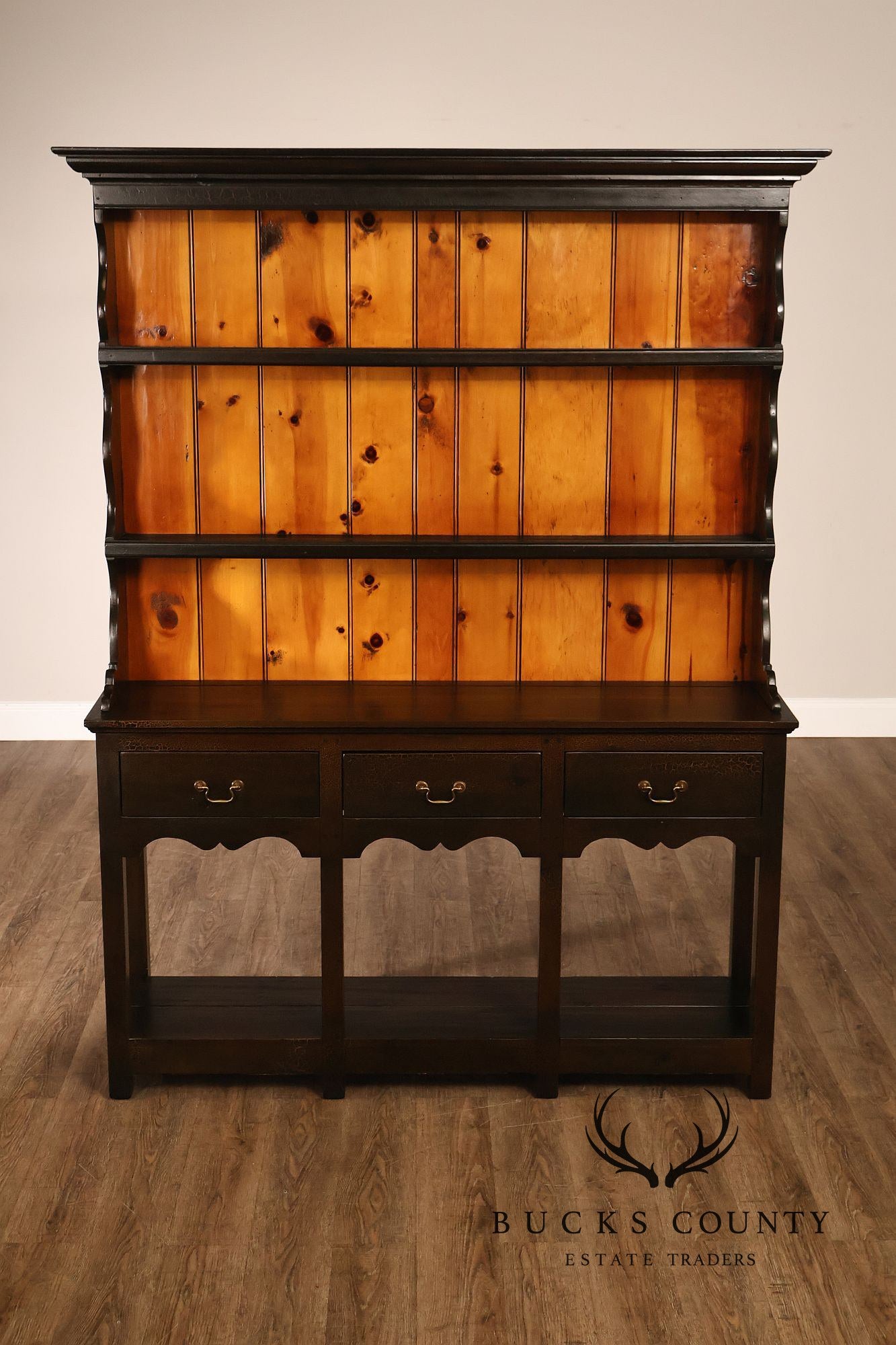 Stephen Von Hohen Country Style Pine Stepback Hutch