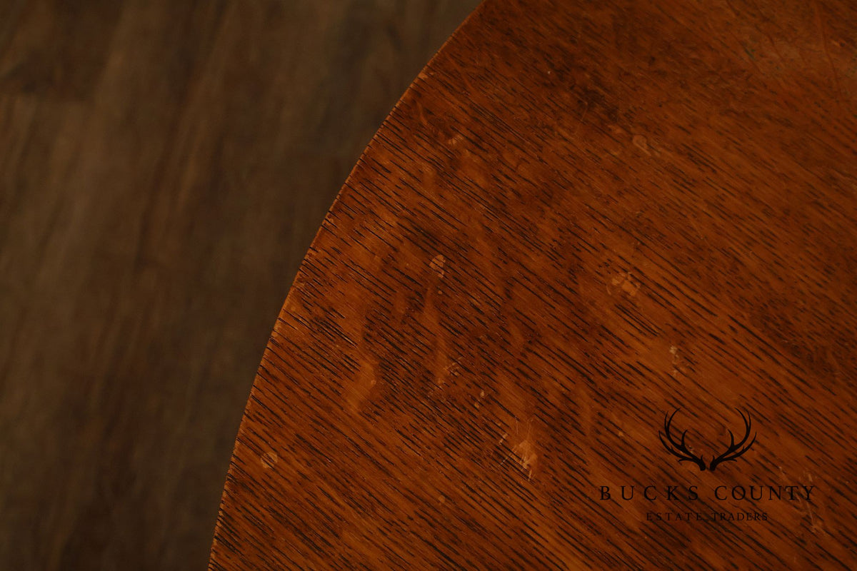 Stickley Mission Collection Oak Round Lamp Table