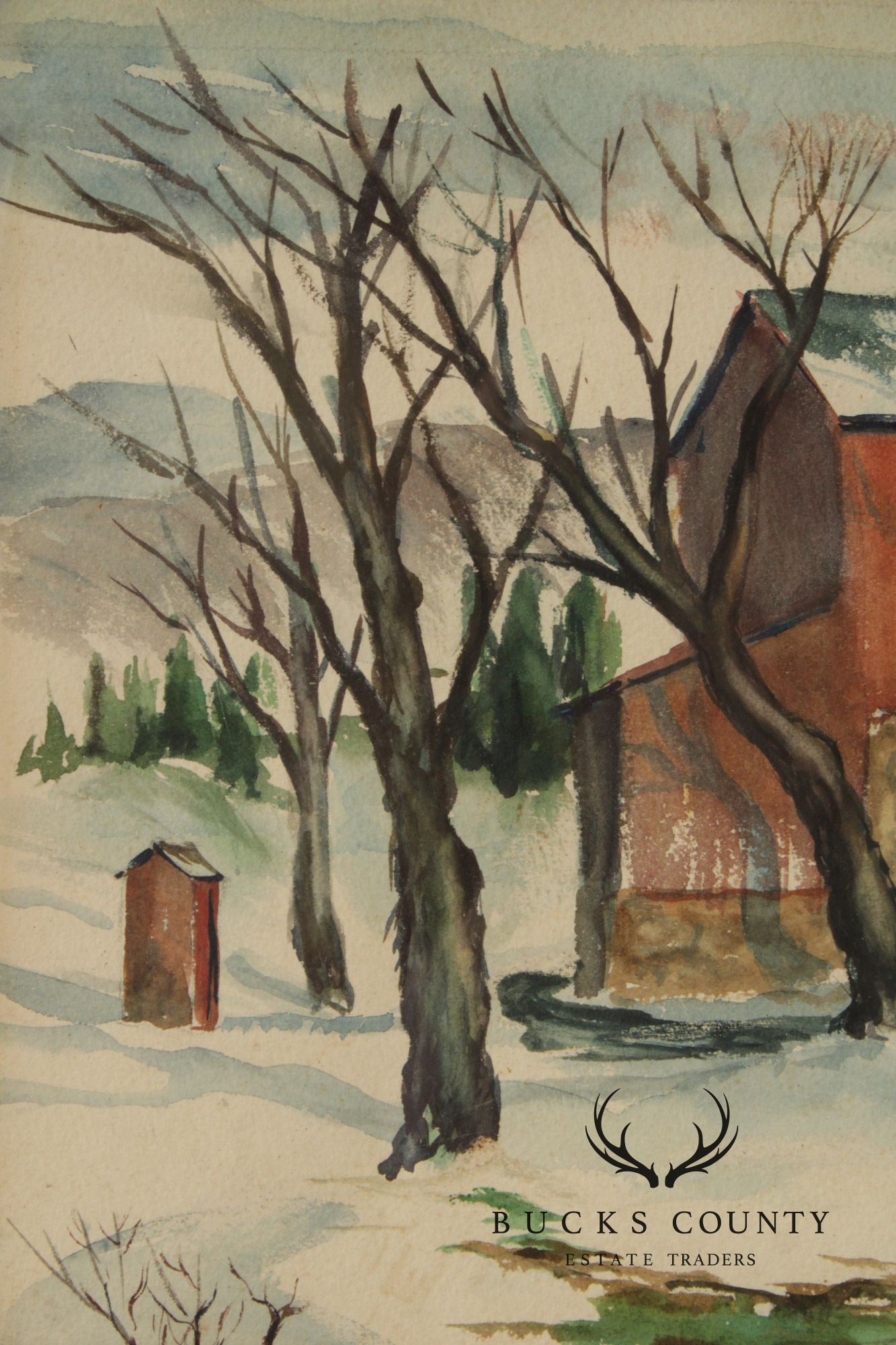 Deane Uptegrove Watercolor Painting, 'Early Spring in Sussex'