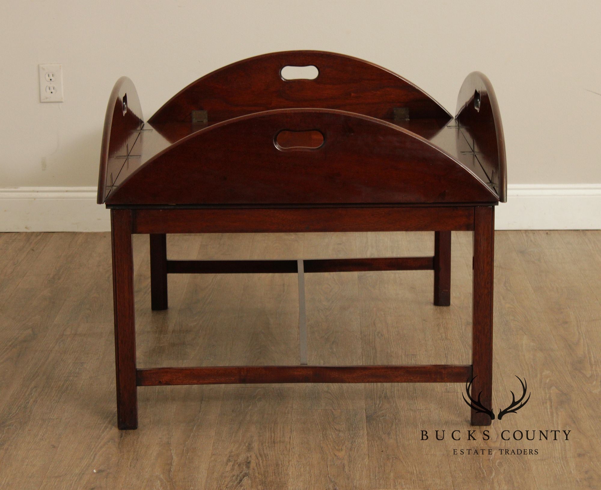 Vintage English Mahogany Butler's Tray Coffee Table