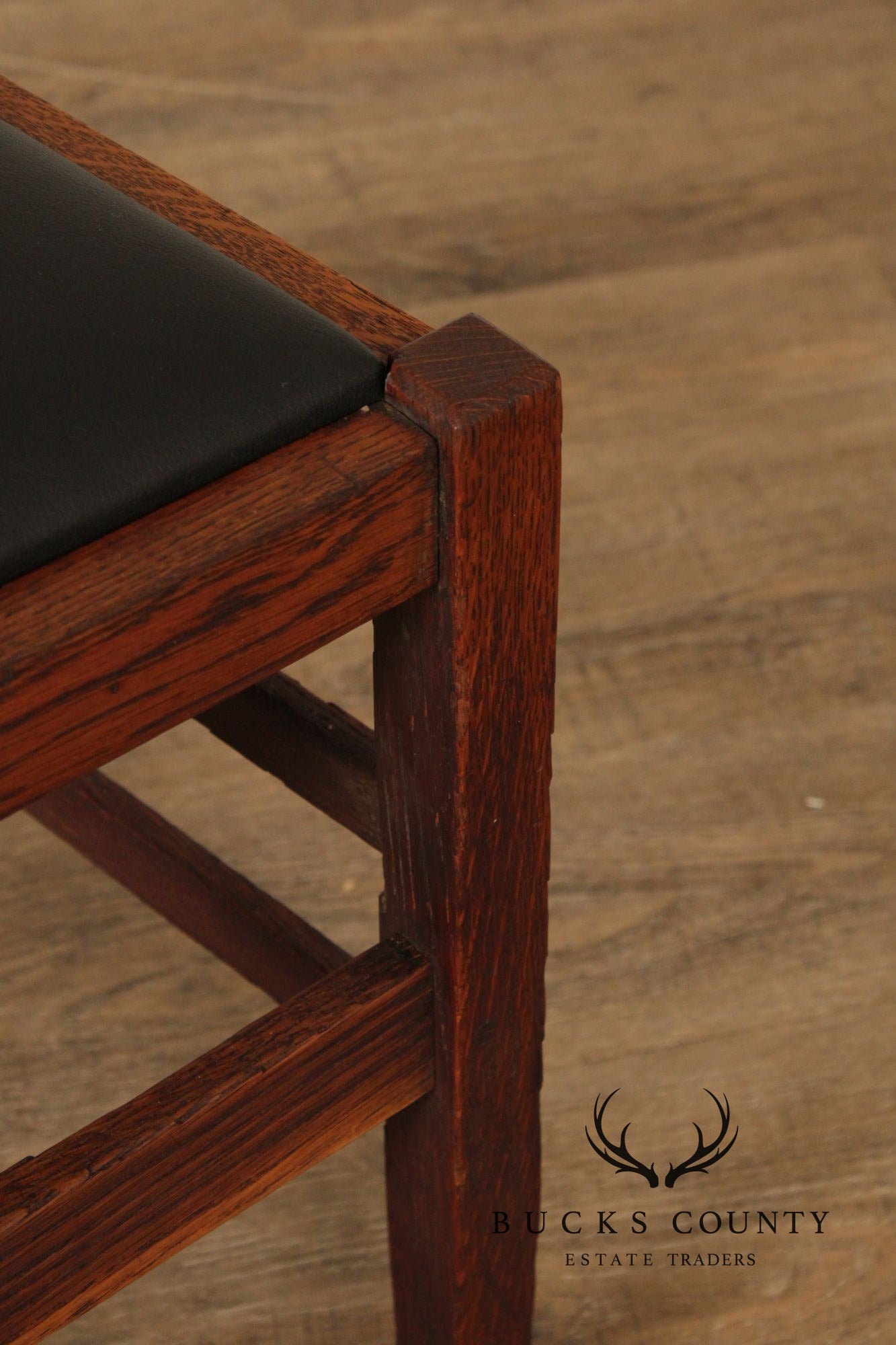Gustav Stickey Antique Mission Oak H-Back Side Chair