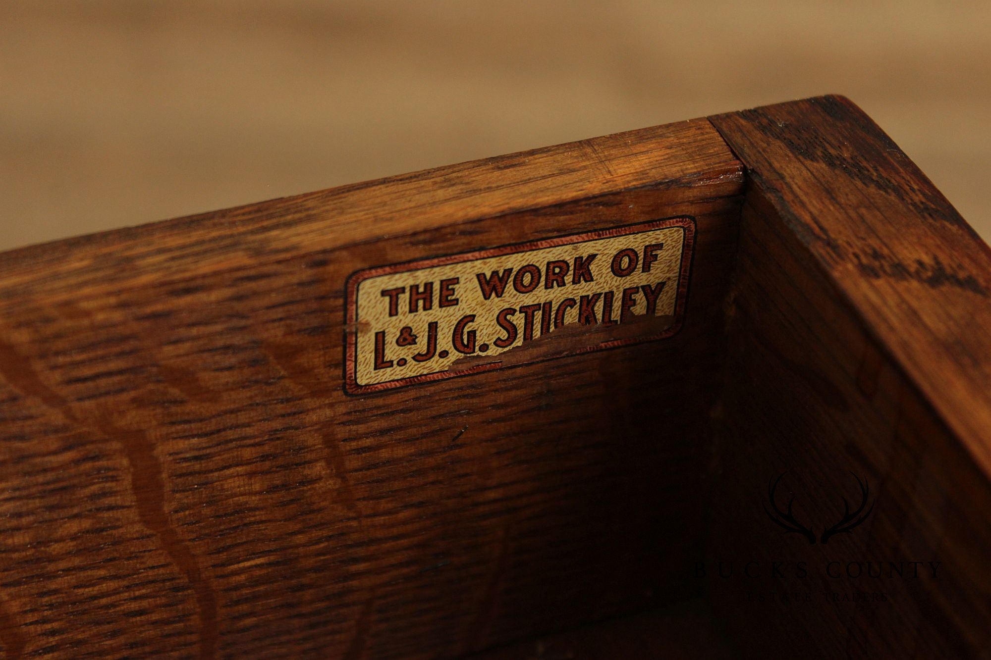 Antique L. & J.G. Stickley Mission Oak One Drawer Writing Table