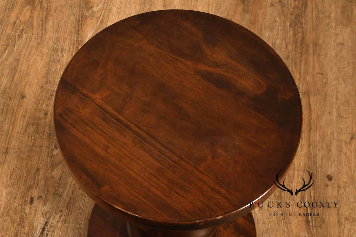 British Colonial Style Pair of Turned Wood Pedestals