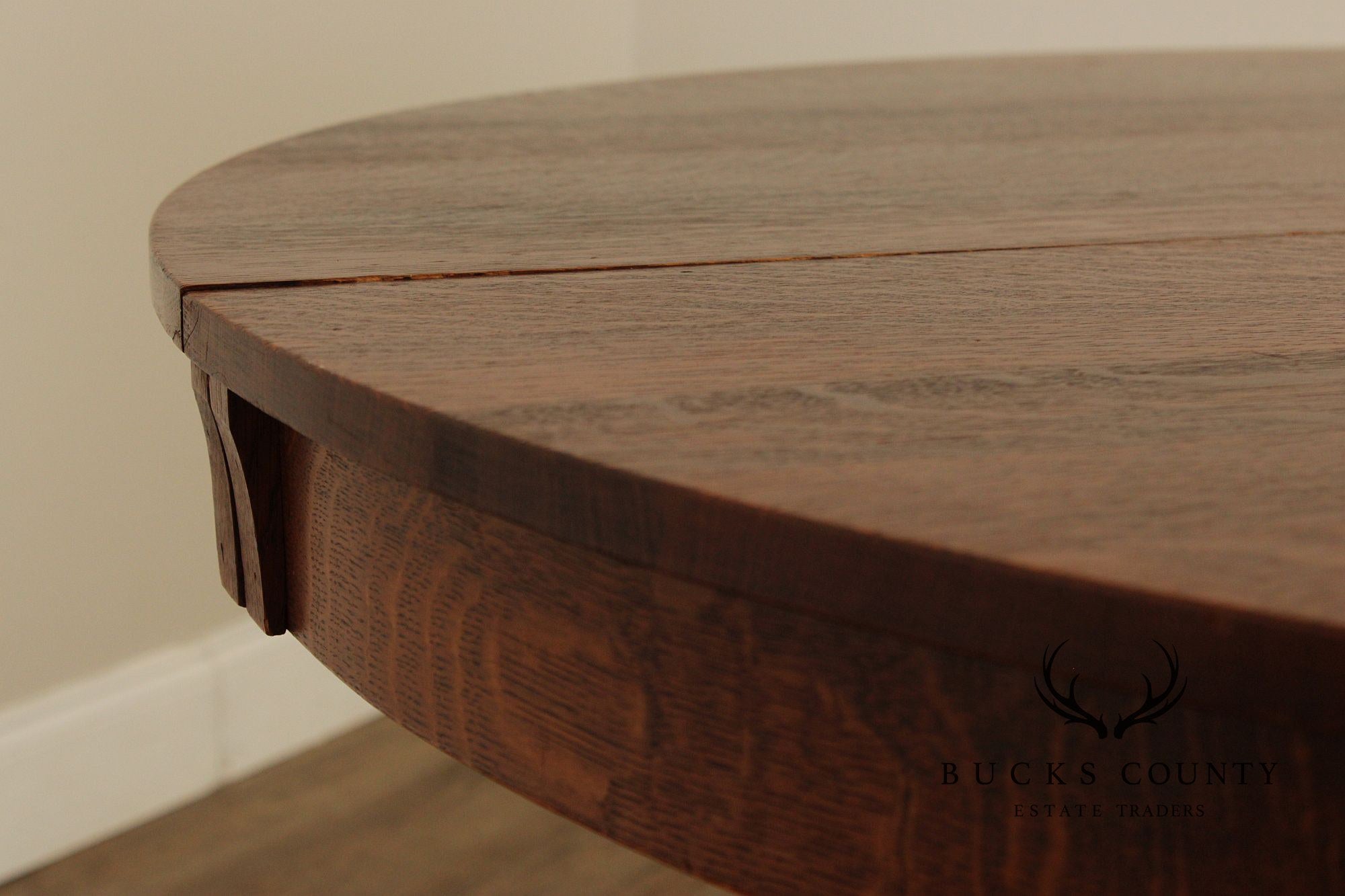 Limbert Furniture Antique Mission Oak Round Top Expandable Dining Table