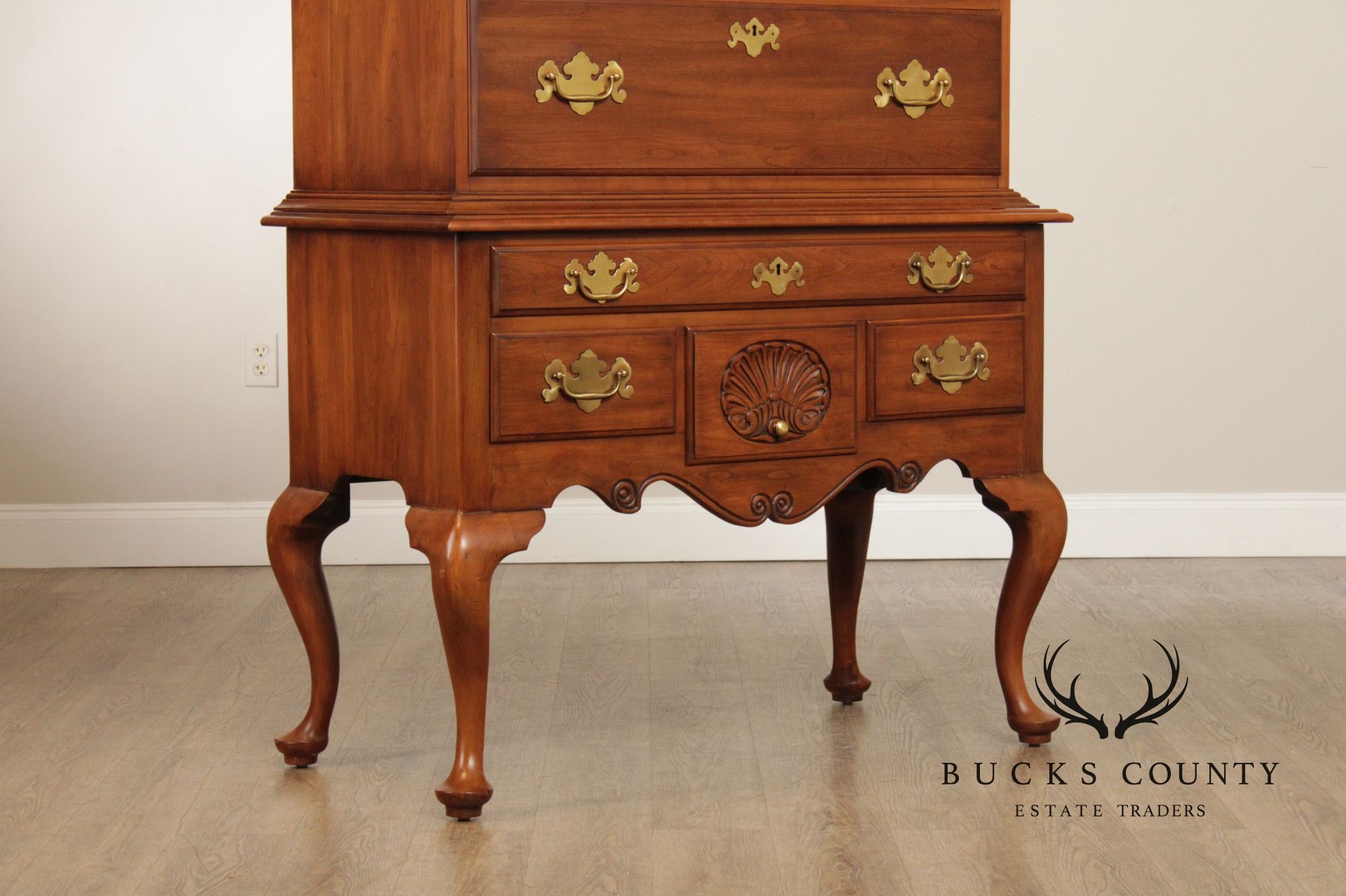 Henkel Harris Queen Anne Style Cherry Highboy
