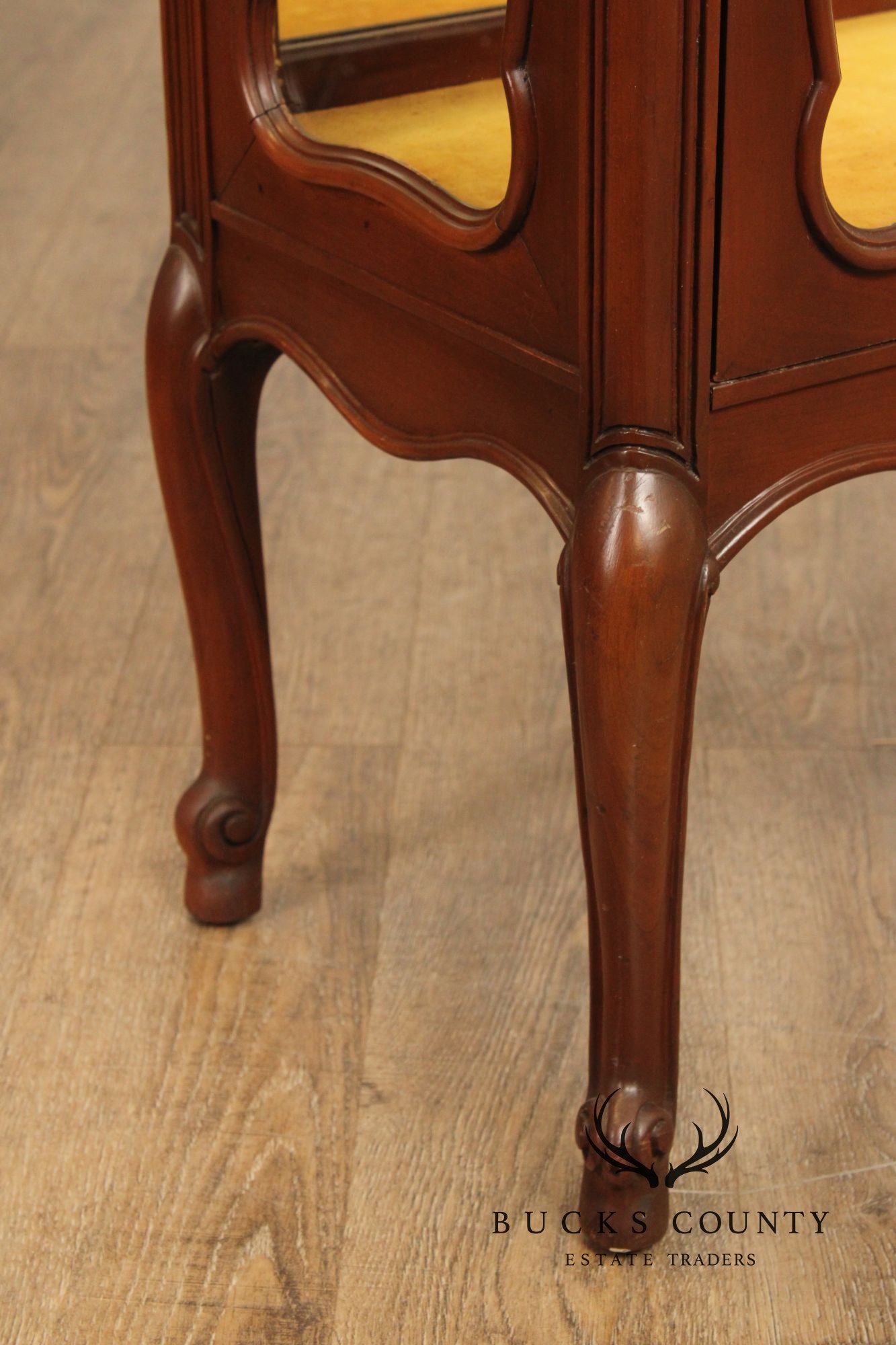 French Style Vintage Glass Curio Vitrine Cabinet