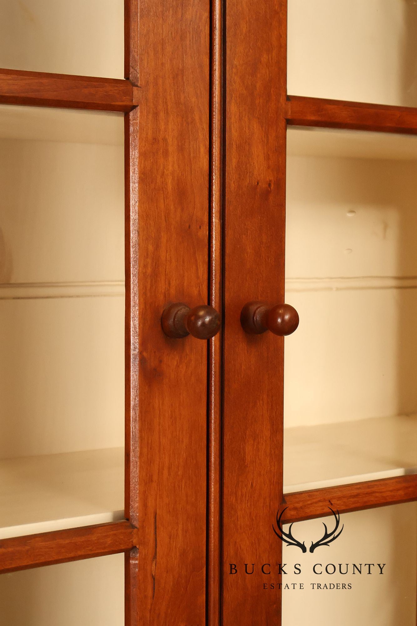 D.R. Dimes Cherry Two Piece Step Back Country Hutch Cabinet