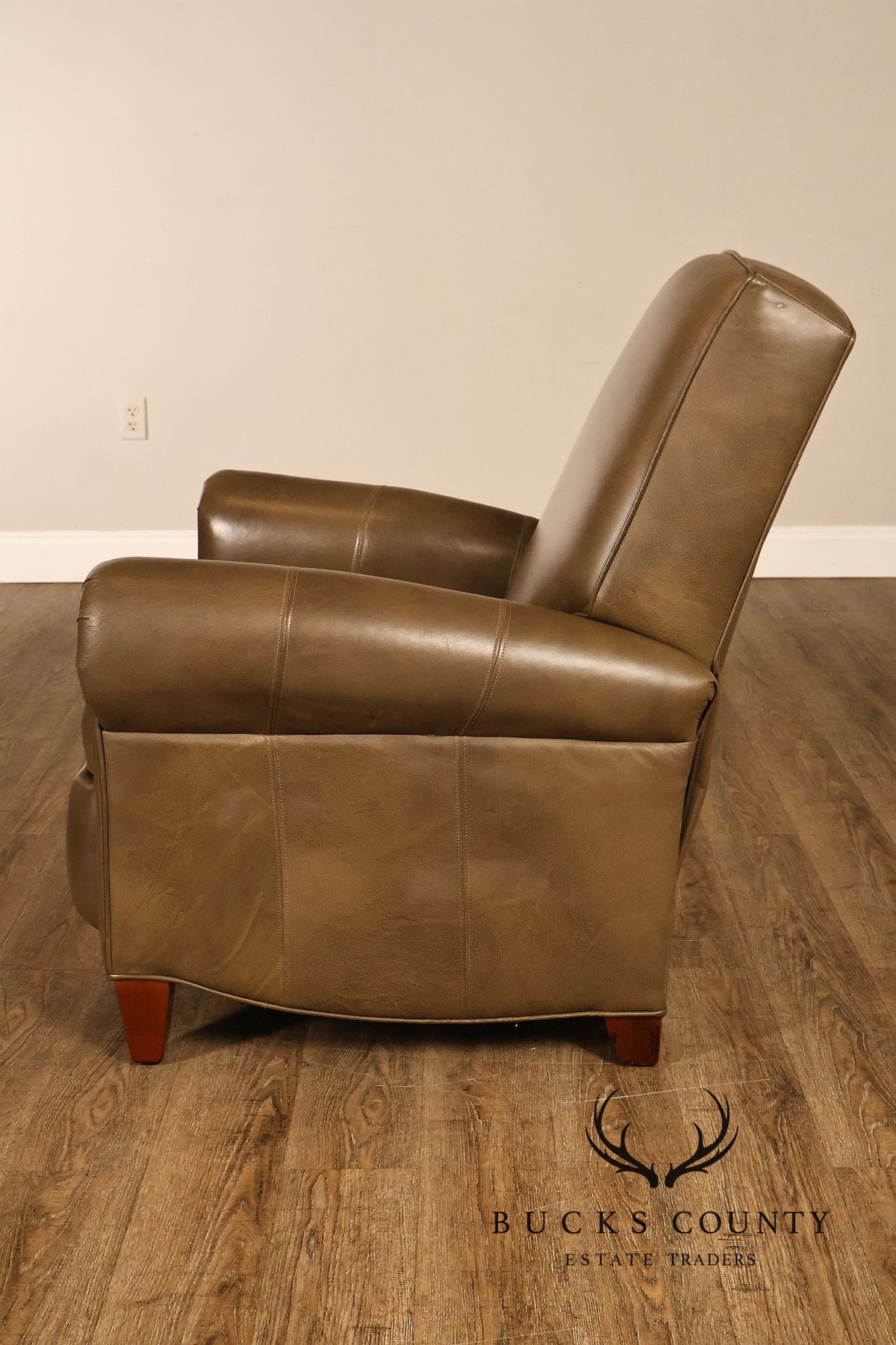 Ethan Allen Contemporary Leather Recliner Armchair