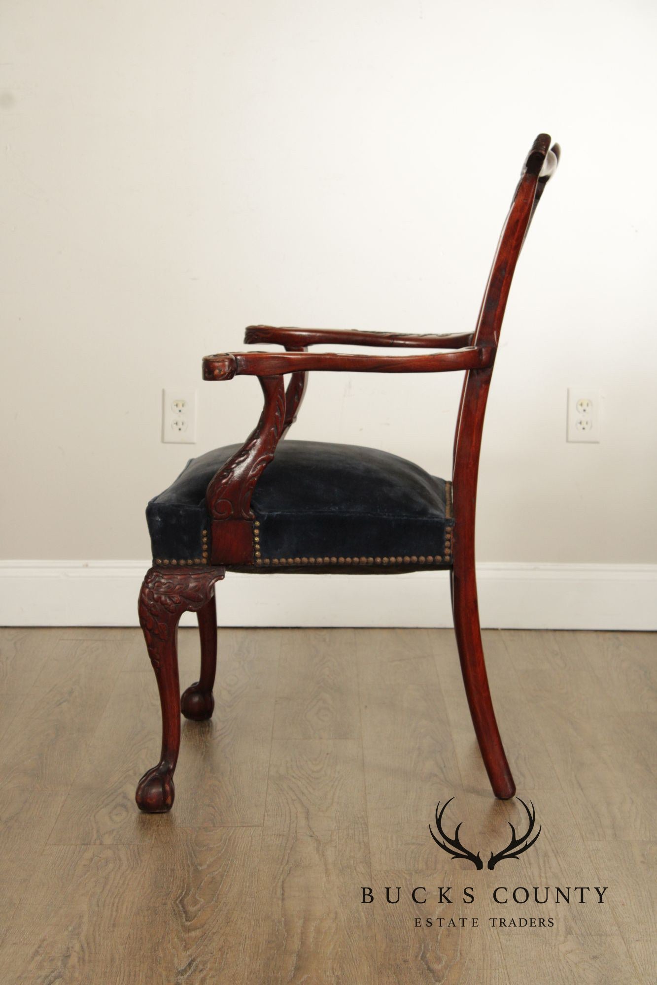Chippendale Style Carved Mahogany Armchair