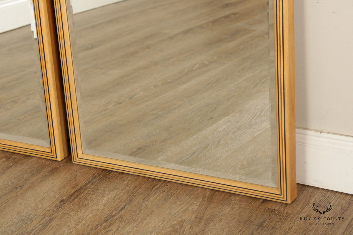 Henredon Scene Two Pair Inlaid Beveled Wall Mirrors