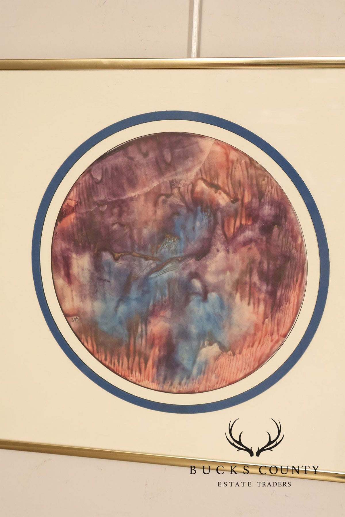 Suzanne Marinell Melted Wax Painting, 'Magenta Majesty'