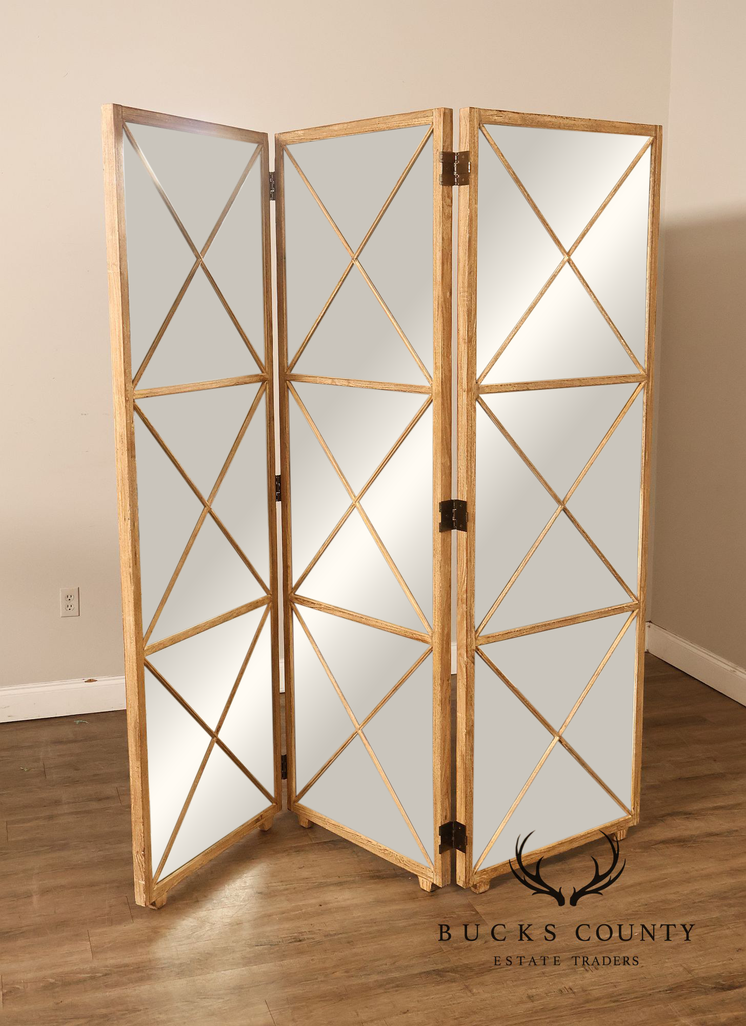 Restoration Hardware Three-Panel Mirrored Room Divider