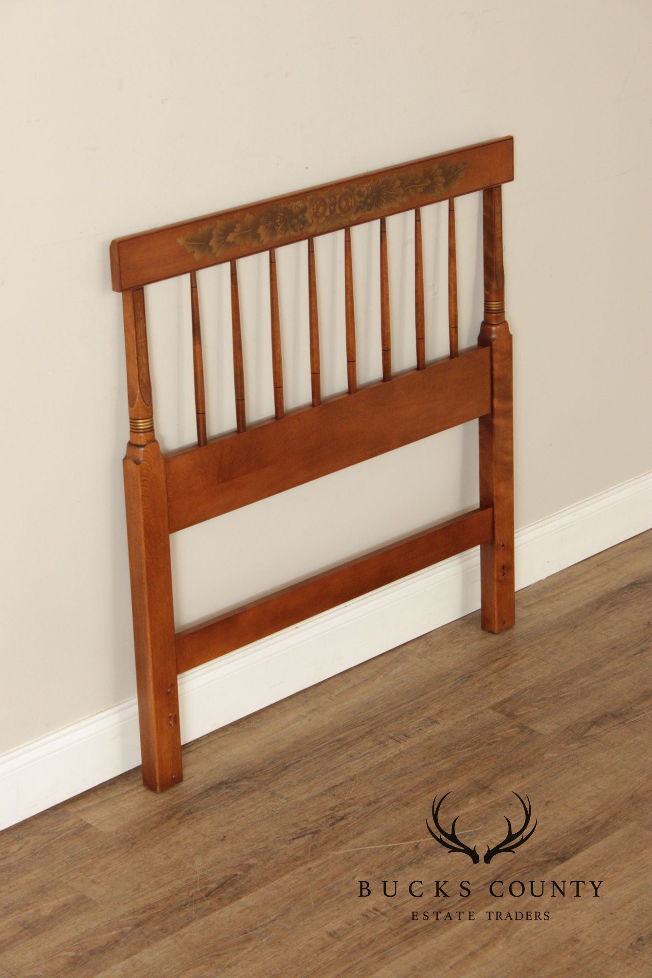 Hitchcock Early American Style Pair of Painted Twin Headboards