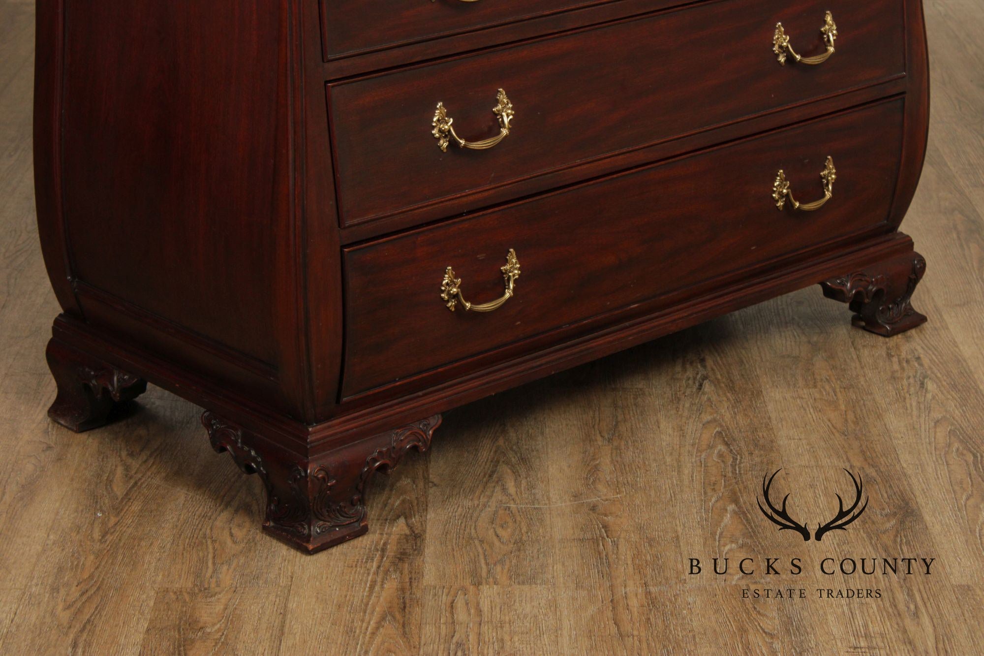 Henkel Harris Mahogany Bombe Armoire Cabinet