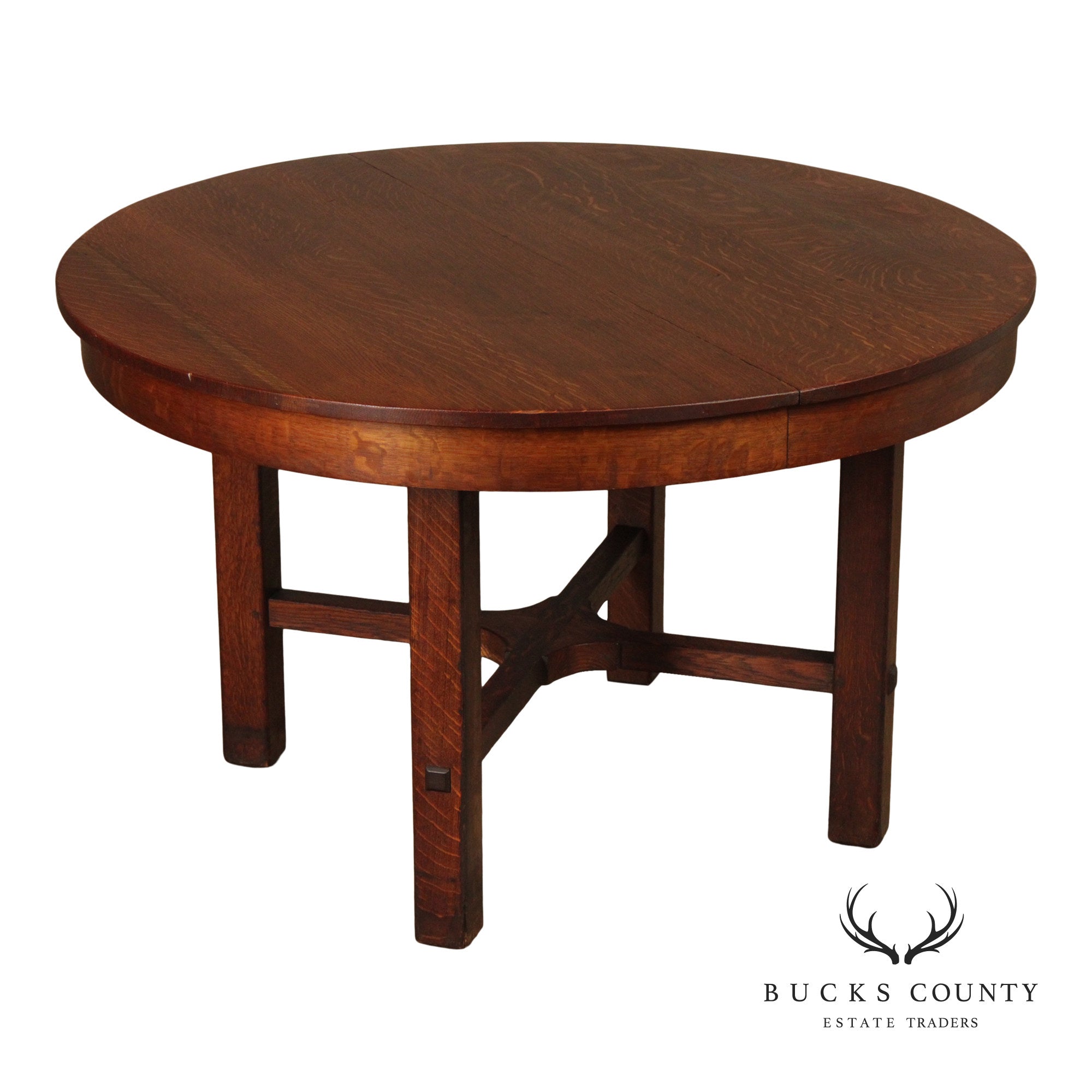 L. & J.G. Stickley Antique Round Oak Dining Table