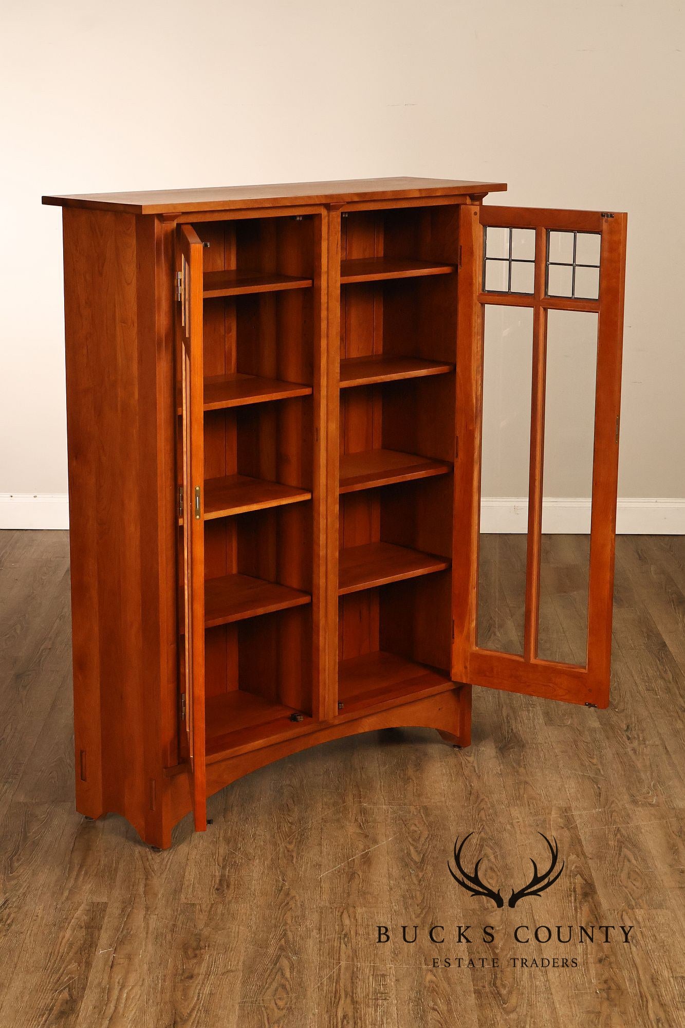 Stickley Mission Collection Pair of Harvey Ellis Cherry Bookcases