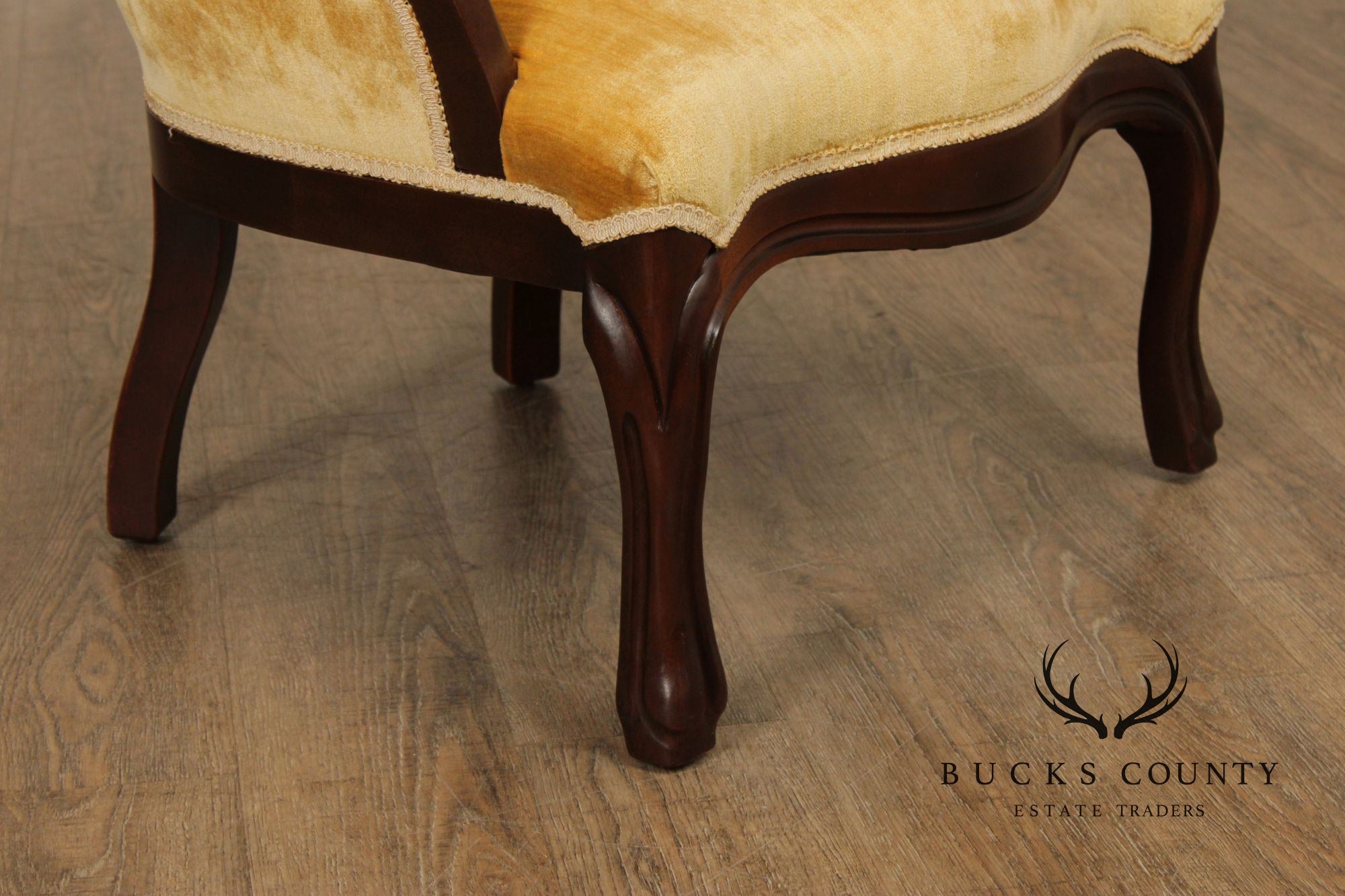 Kimball Furniture Victorian Style Pair of Carved Mahogany Parlor Chairs