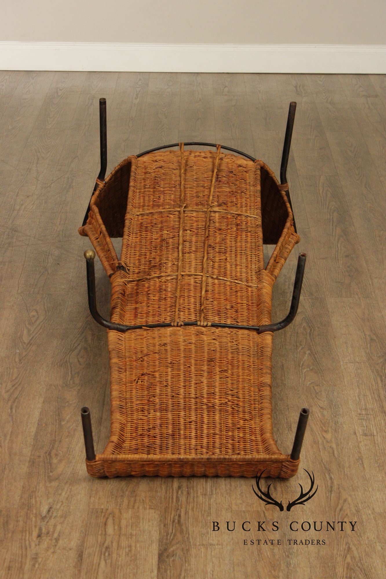 Francis Mair Attributed Mid Century Modern Wicker Lounge Chair