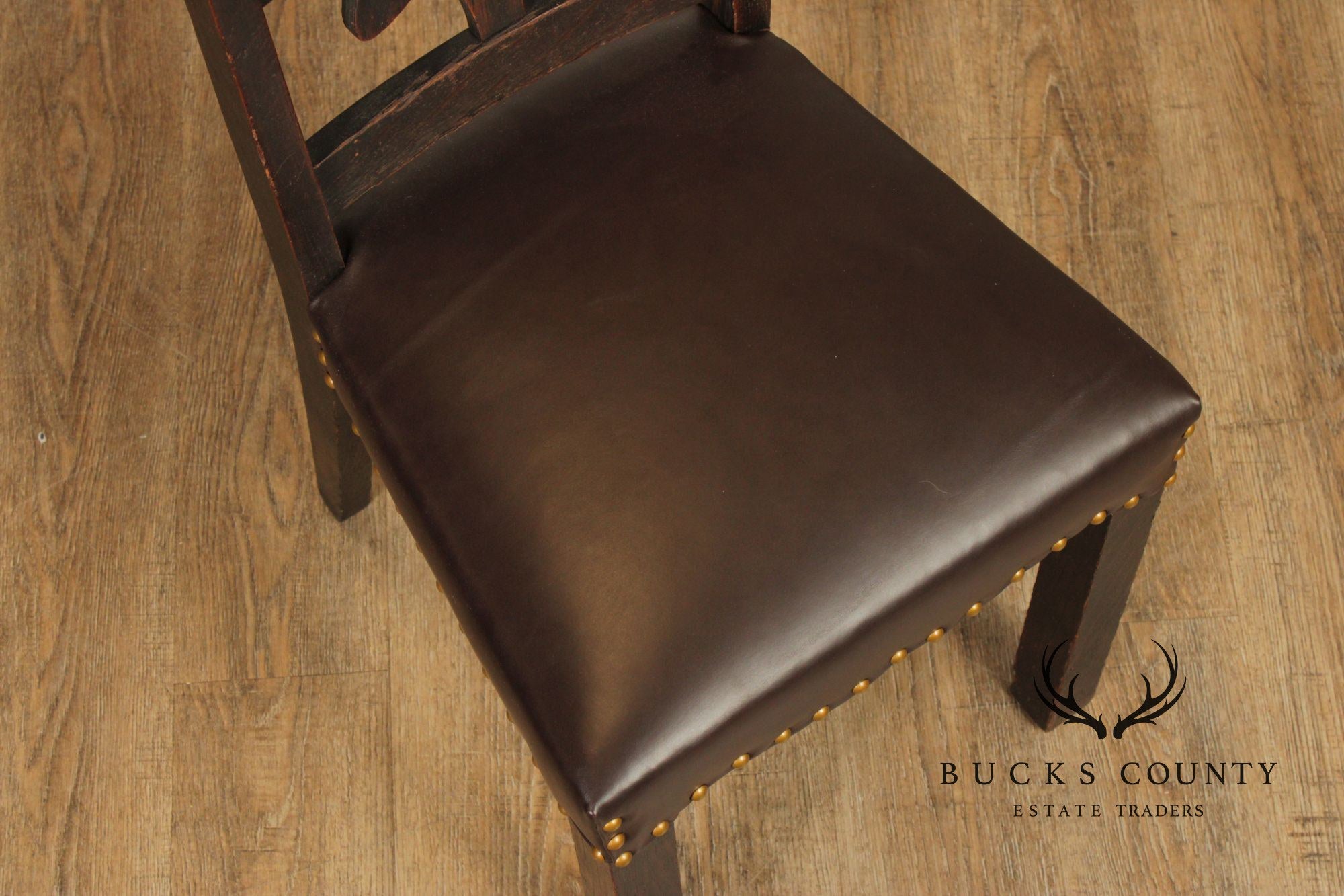 Michigan Chair Co. Antique Oak Arts & Crafts Hall Chair