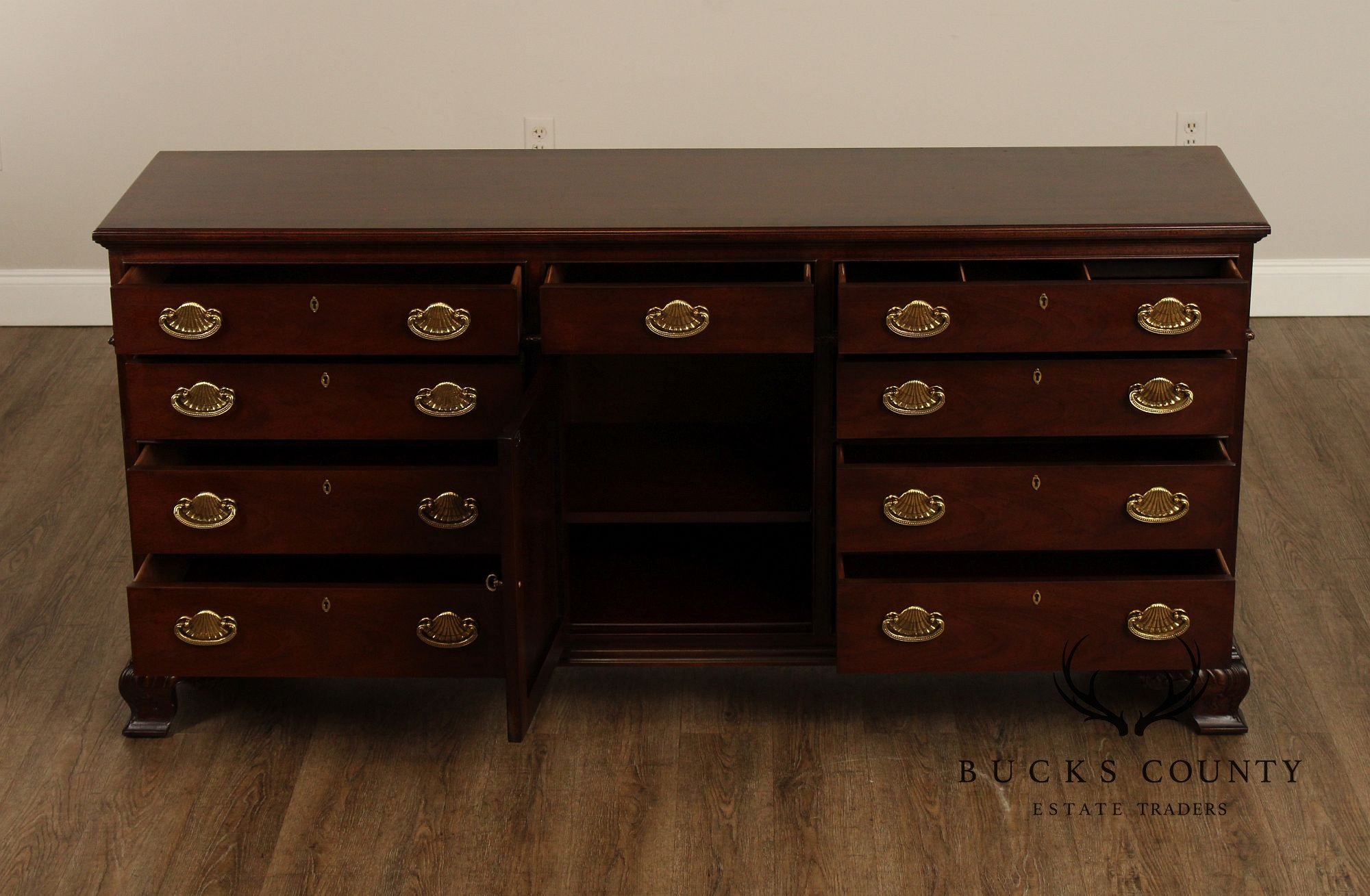 Henredon Chippendale Style Cherry Long Dresser