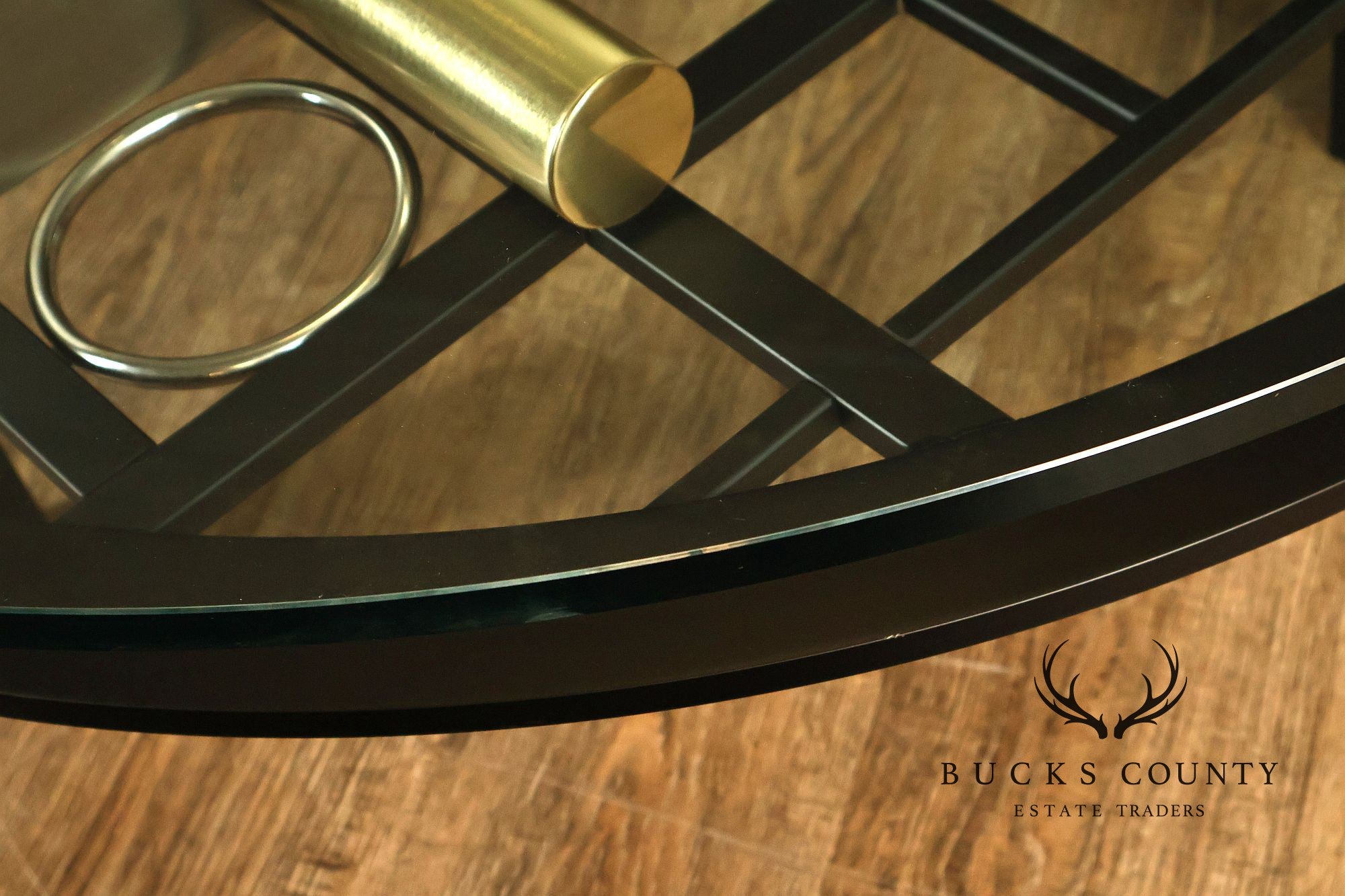 DIA Post Modern Round Glass Top Sculptural Coffee Table