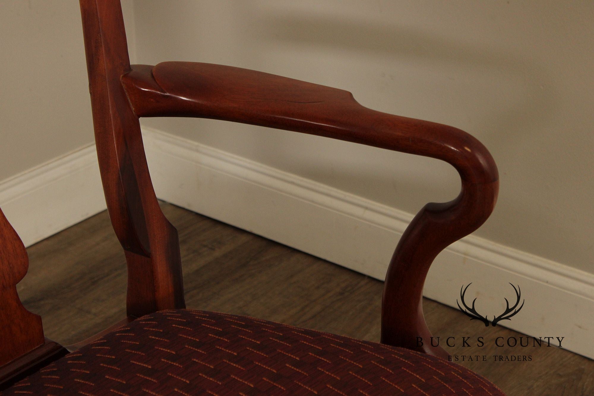 Georgian Furnishing Co. Queen Anne Style Mahogany Triple Back Settee