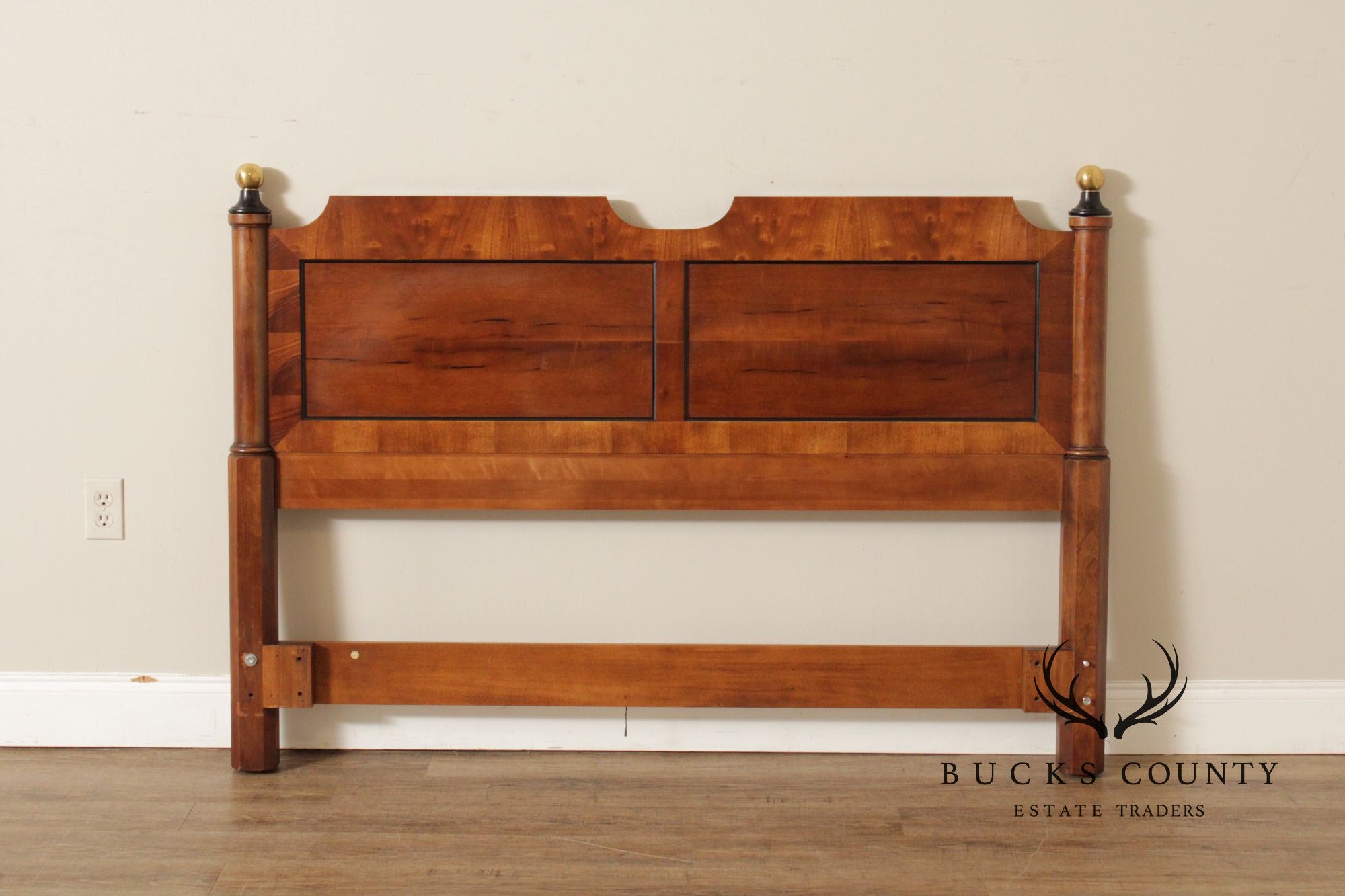 Century Furniture Traditional Yew Wood Queen Headboard