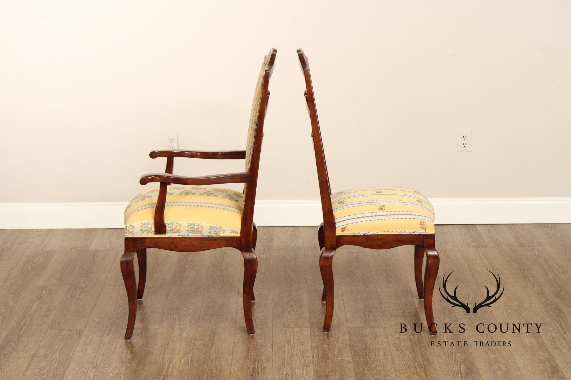Guy Chaddock French Country Style Set Of Eight Ladder Back Dining Chairs