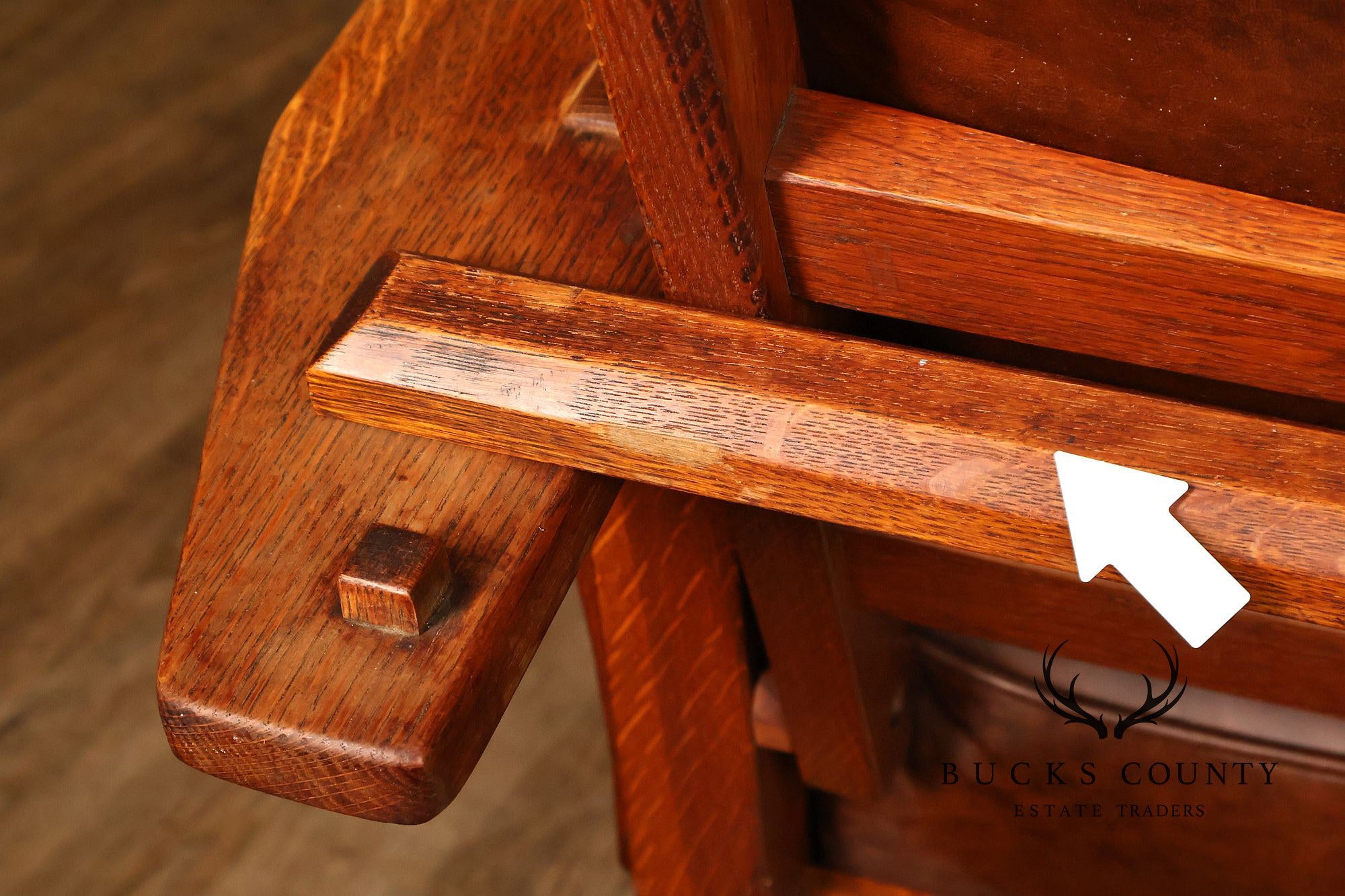 Antique L & JG Stickley Mission Oak Morris Rocker