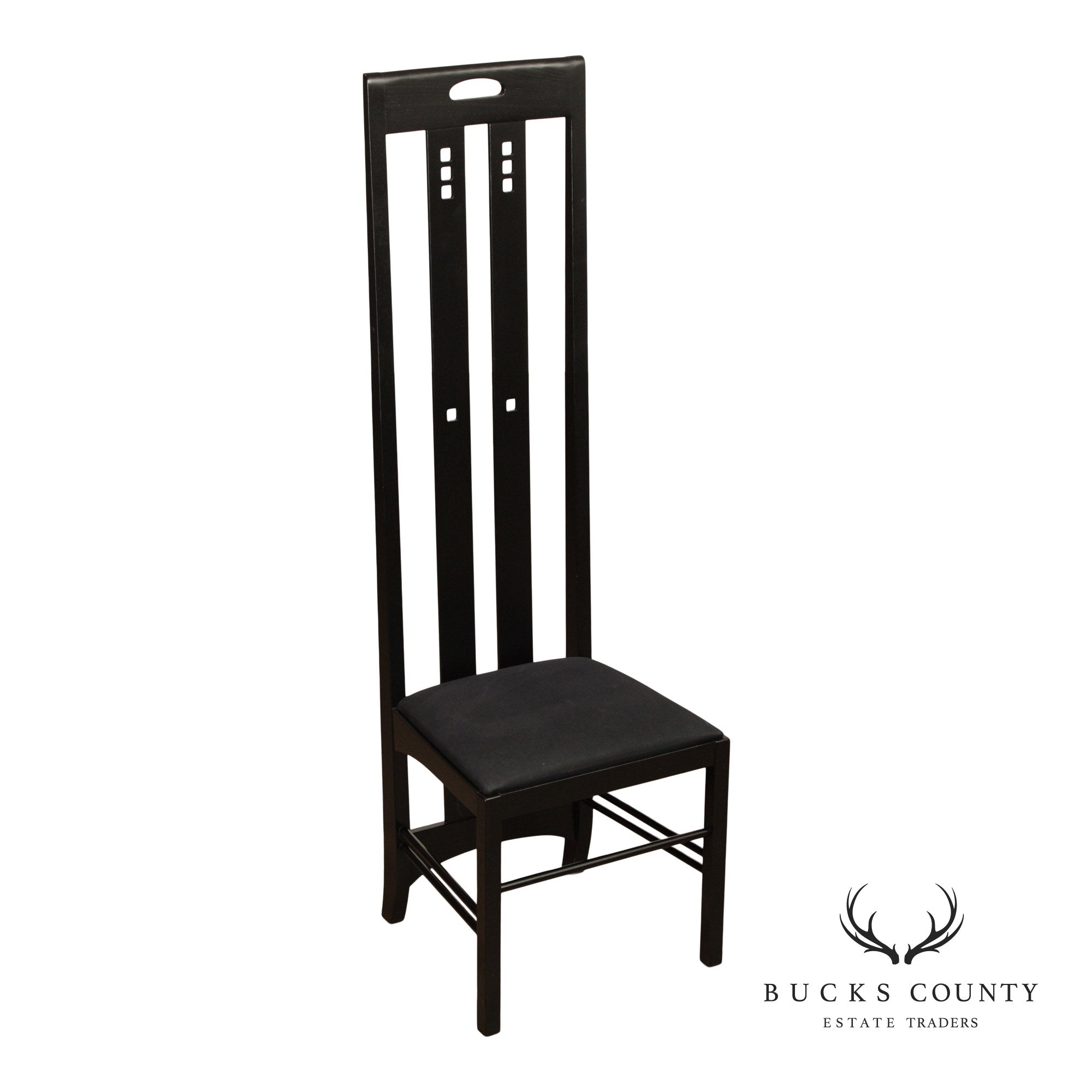 Cassina  Ebonized 'Ingram' Tall Side Chair After Charles Rennie Mackintosh