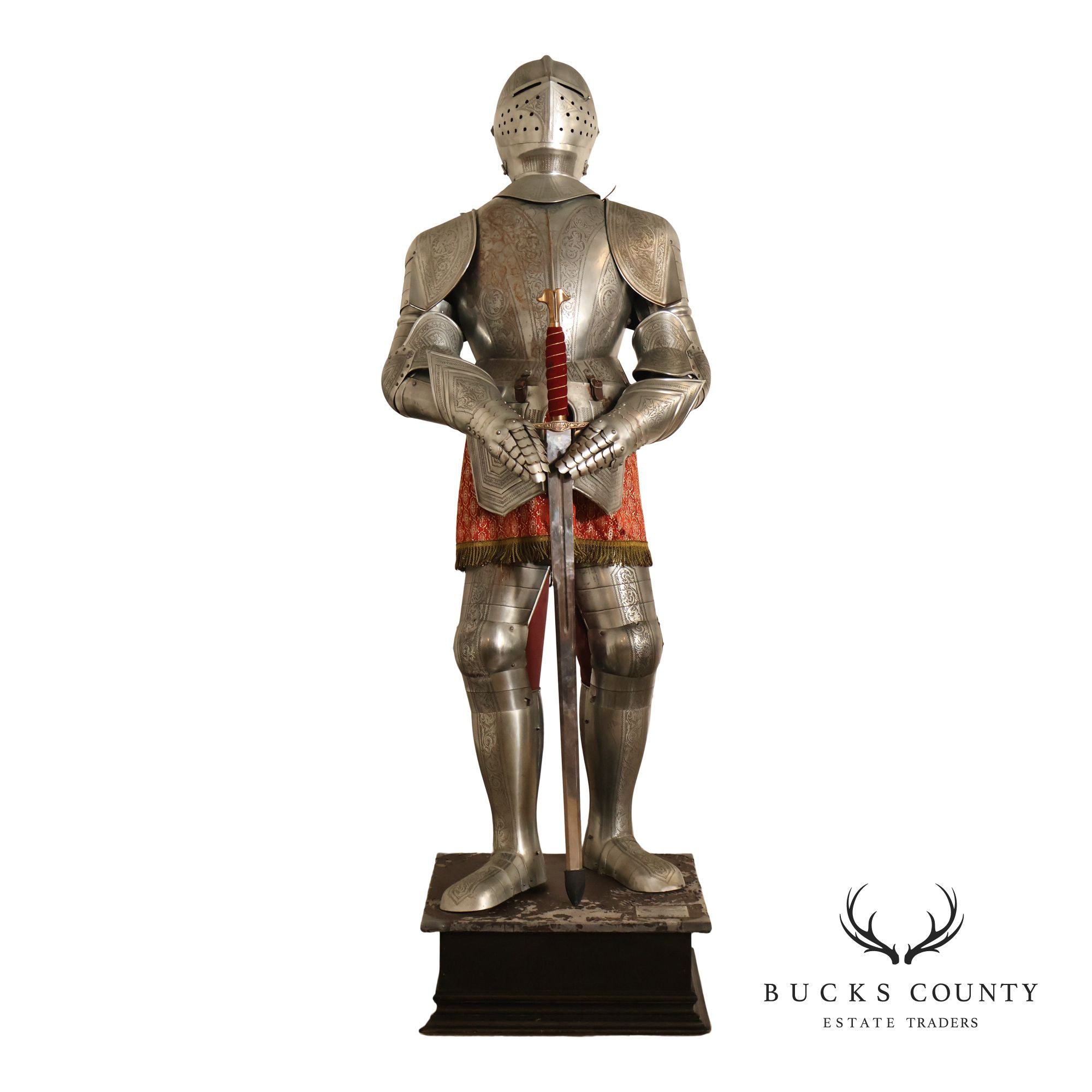 Marto Toledo Spanish Engraved Full Suit of Armor with Sword
