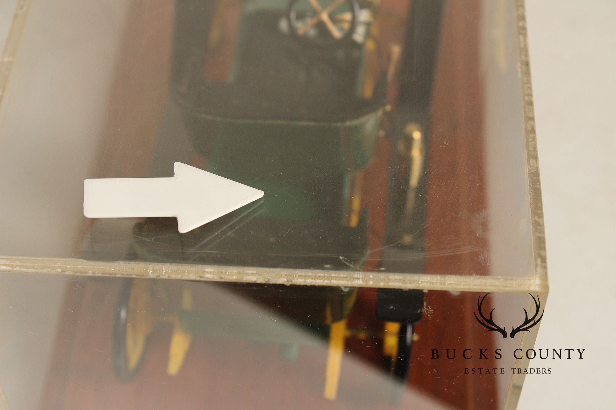 Philip Jacoby Carved Wood Stanley Steamer Automobile in Display Case