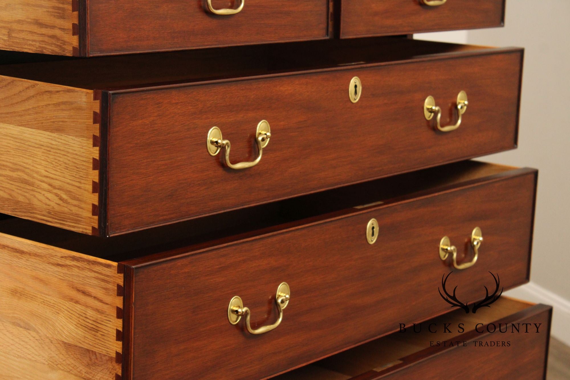 Henkel Harris Chippendale Style Mahogany New Market Tall Chest