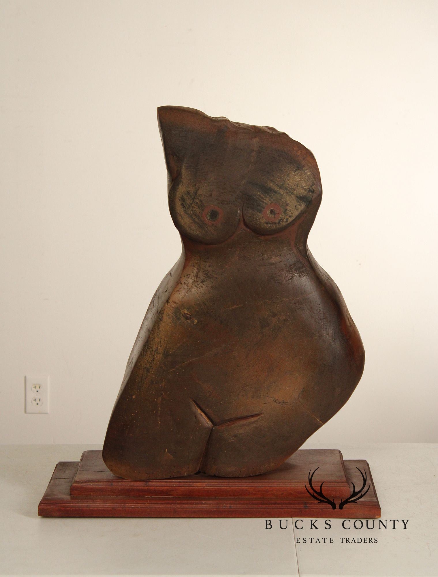 Raymond Rocklin Carved and Painted Wood Abstract Sculpture