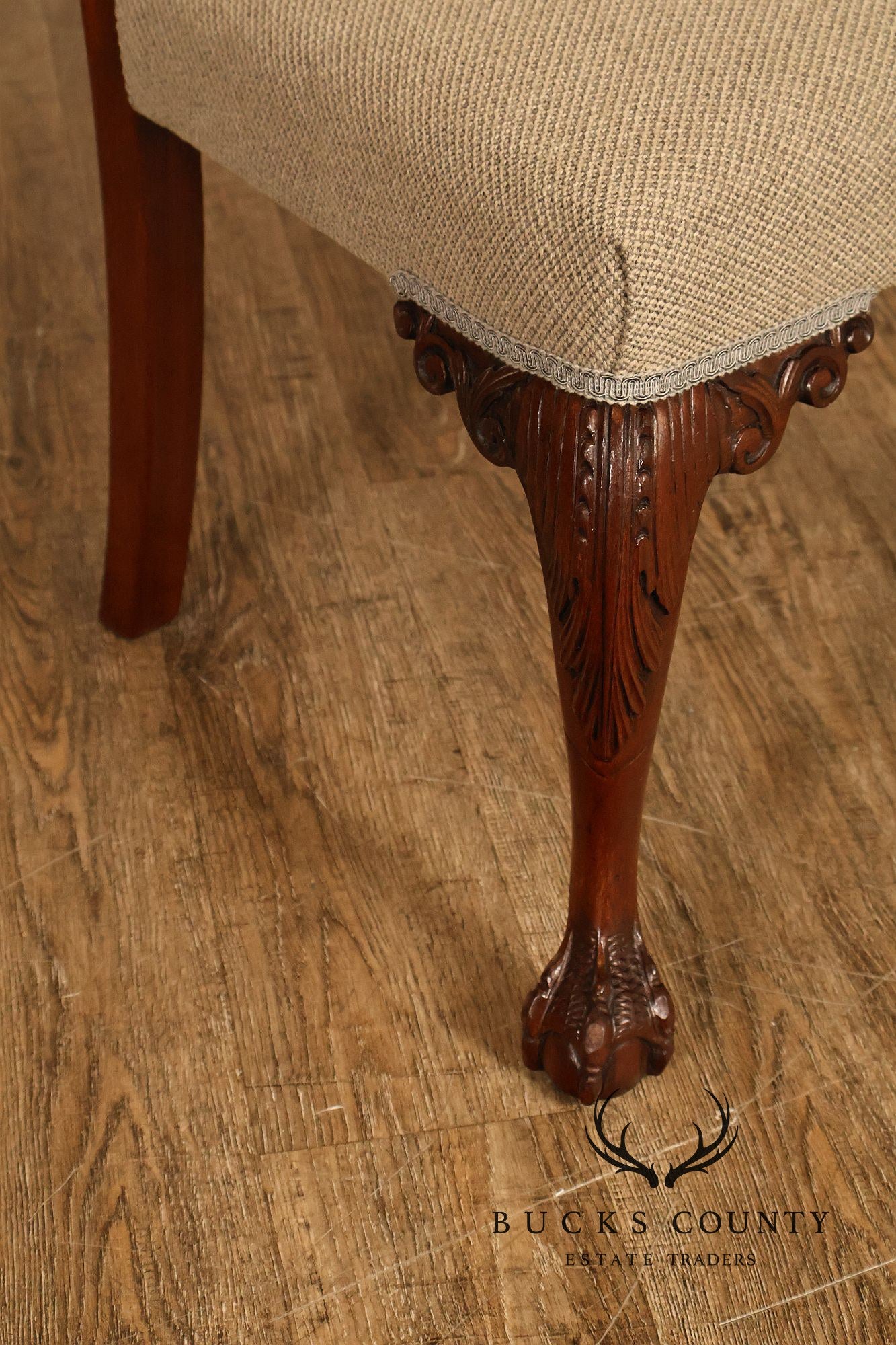 Chippendale Style Set of Eight Carved Mahogany Dining Chairs