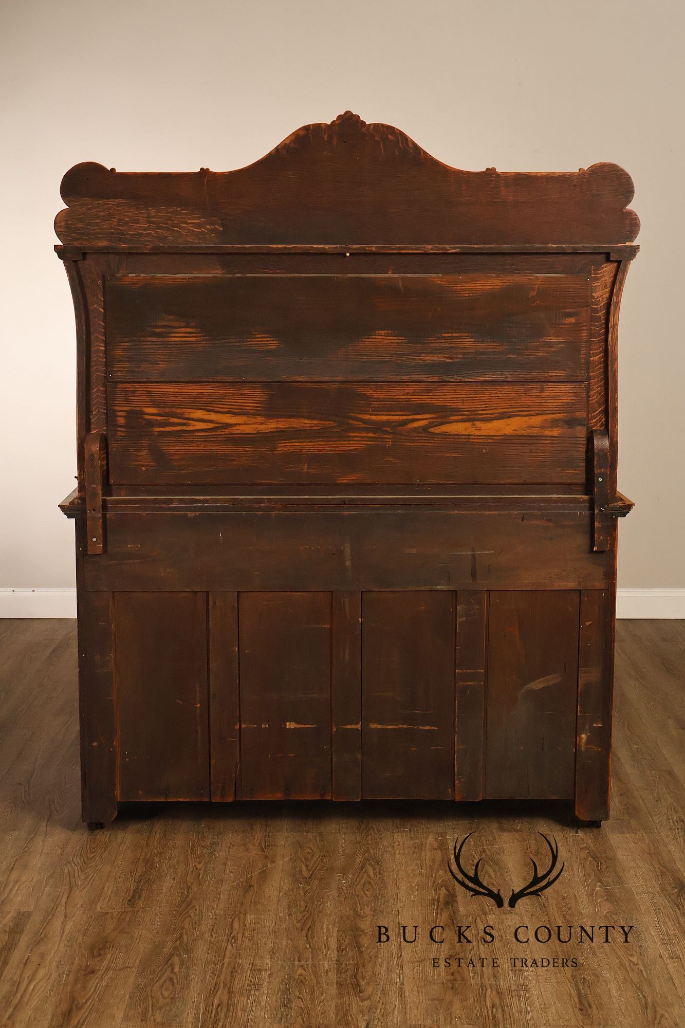 Antique Renaissance Revival Oak Sideboard with Mirrored Back